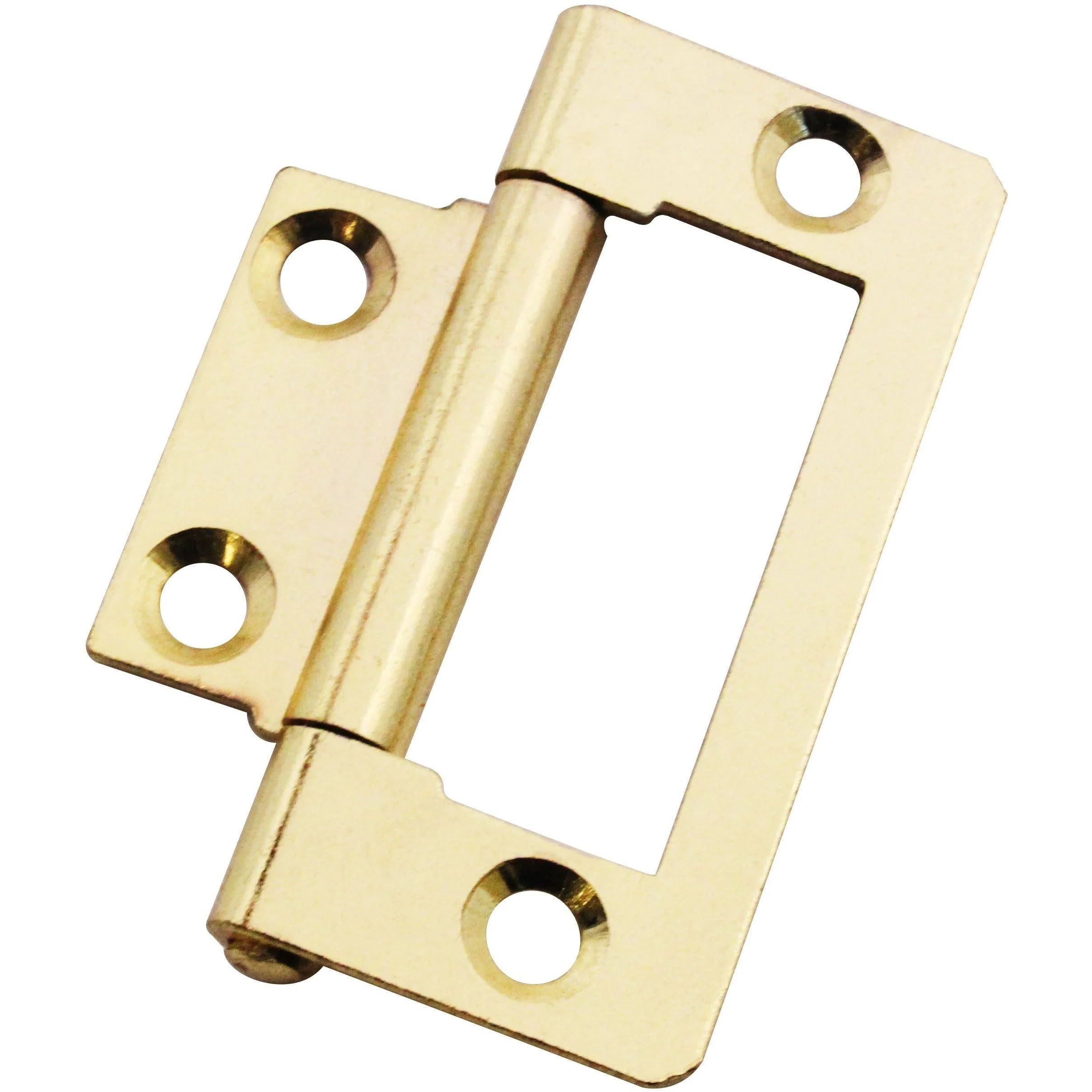 Steel Flush Cabinet Hinges - 50mm - Brass Plated - Pair - EXCLUDING Screws - Image 2