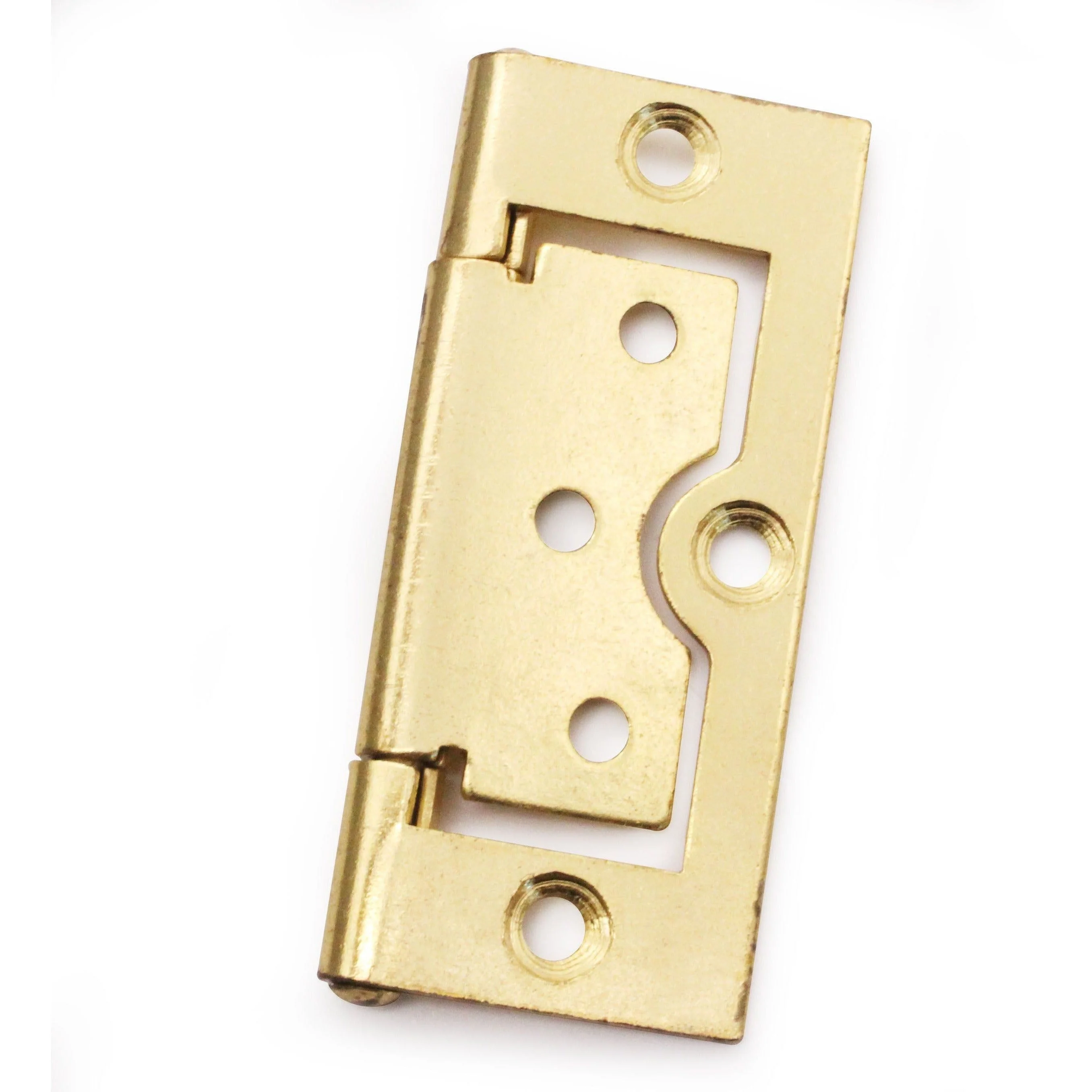 Steel Flush Cabinet Hinges - 75mm - Brass Plated - Pair - EXCLUDING Screws - Image 6