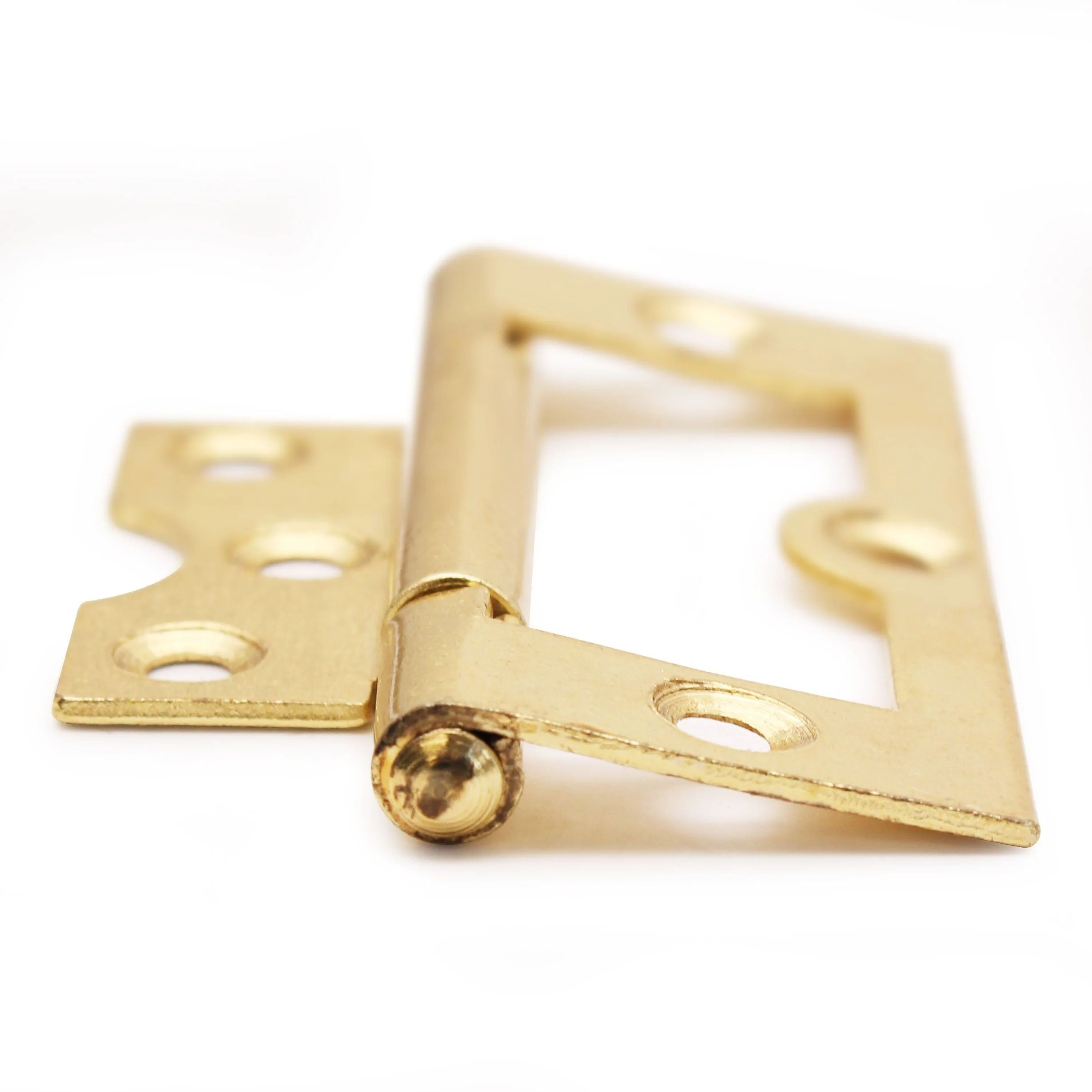 Steel Flush Cabinet Hinges - 75mm - Brass Plated - Pair - EXCLUDING Screws - Image 8