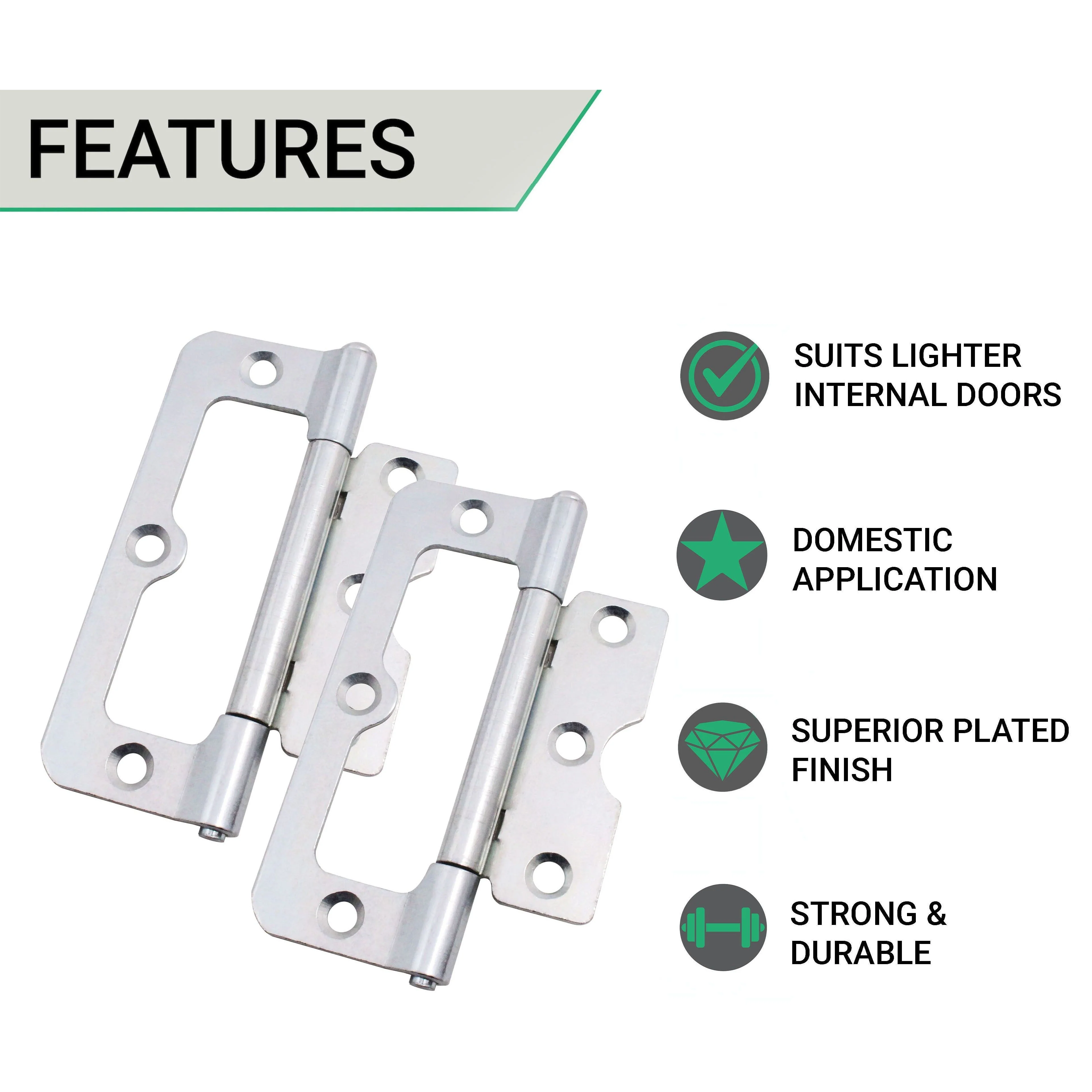 Loose Pin Hurlinge Cabinet Hinge - 102mm - Zinc Plated - Pair - EXCLUDING Screws - Image 3