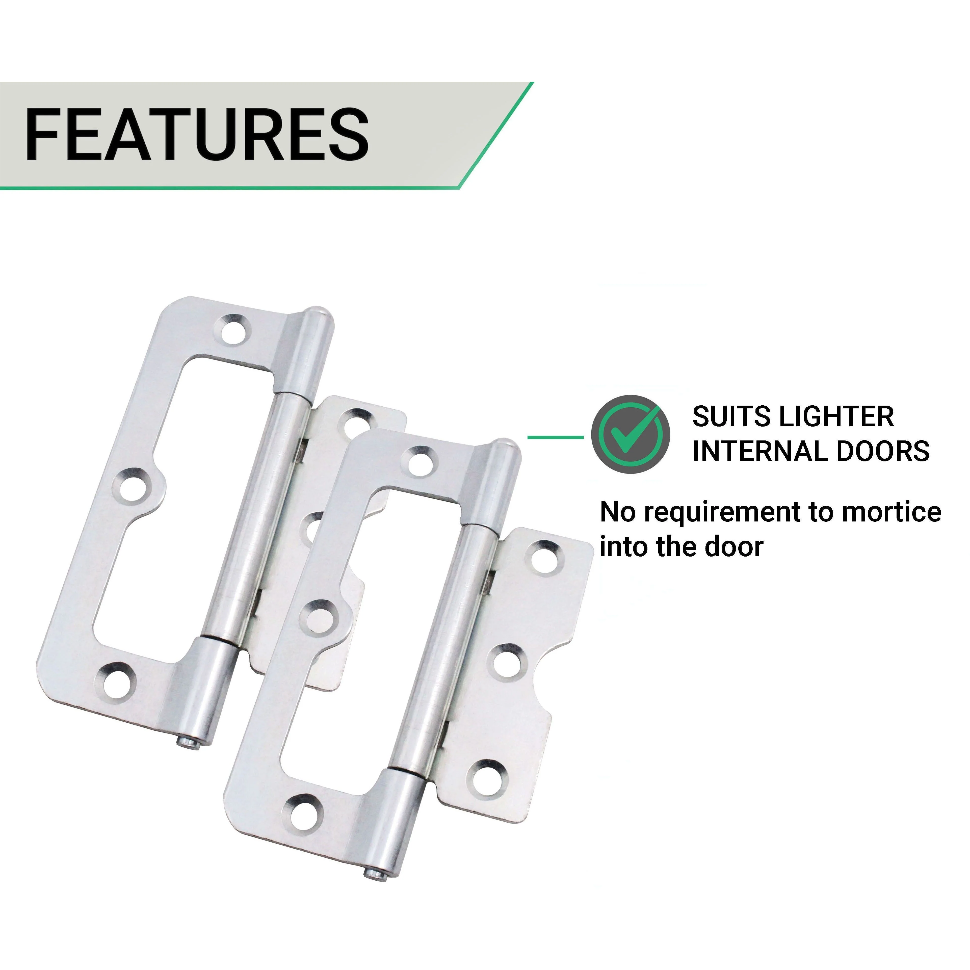 Loose Pin Hurlinge Cabinet Hinge - 102mm - Zinc Plated - Pair - EXCLUDING Screws - Image 4