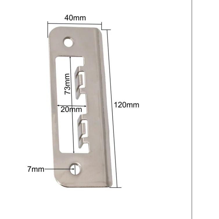 Strike Plate Adjustable Keep for Mortice Locks 120mm - Nickel Plated - Image 3