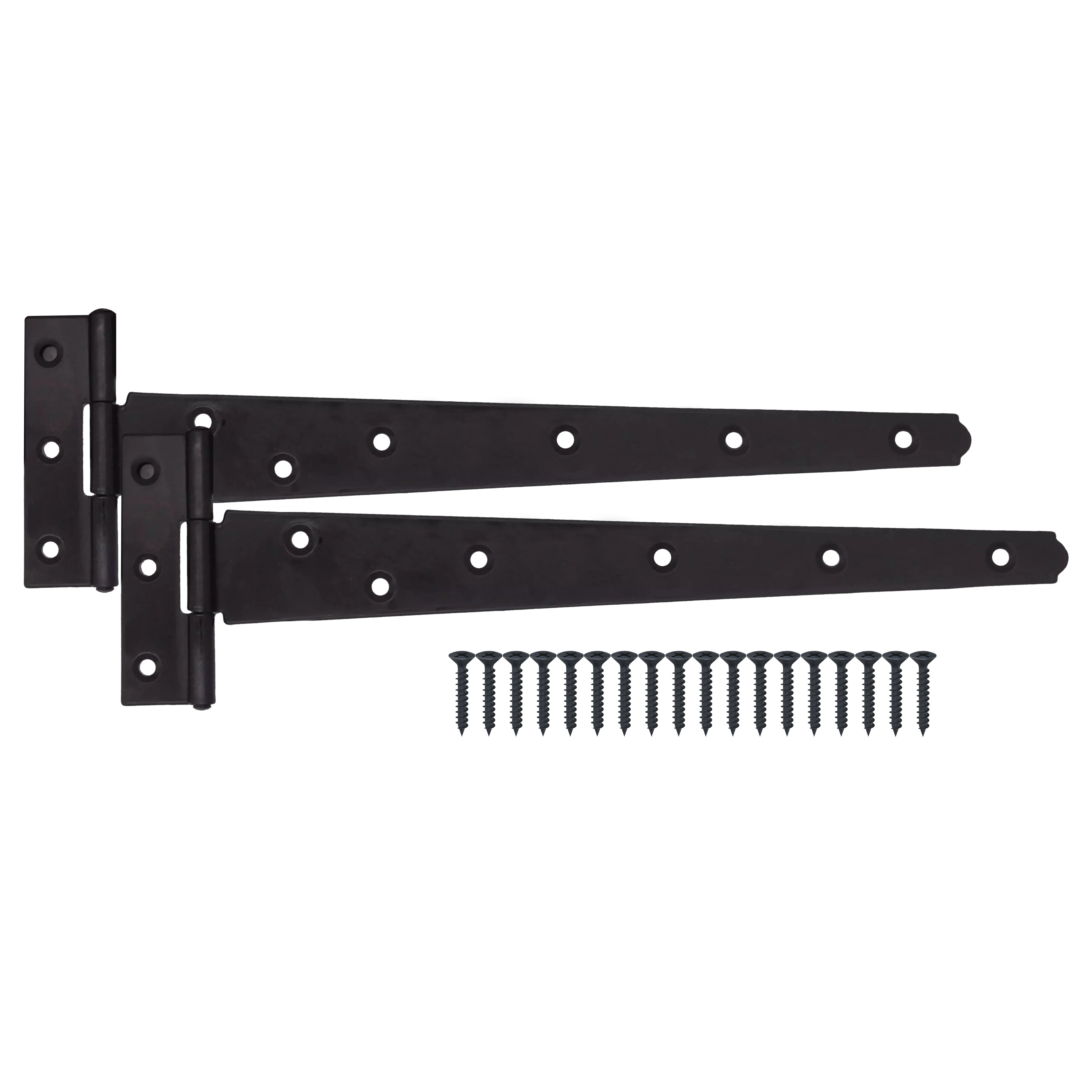 Heavy Duty Gate Tee Hinges - 609mm / 24 inch - Black - Pair