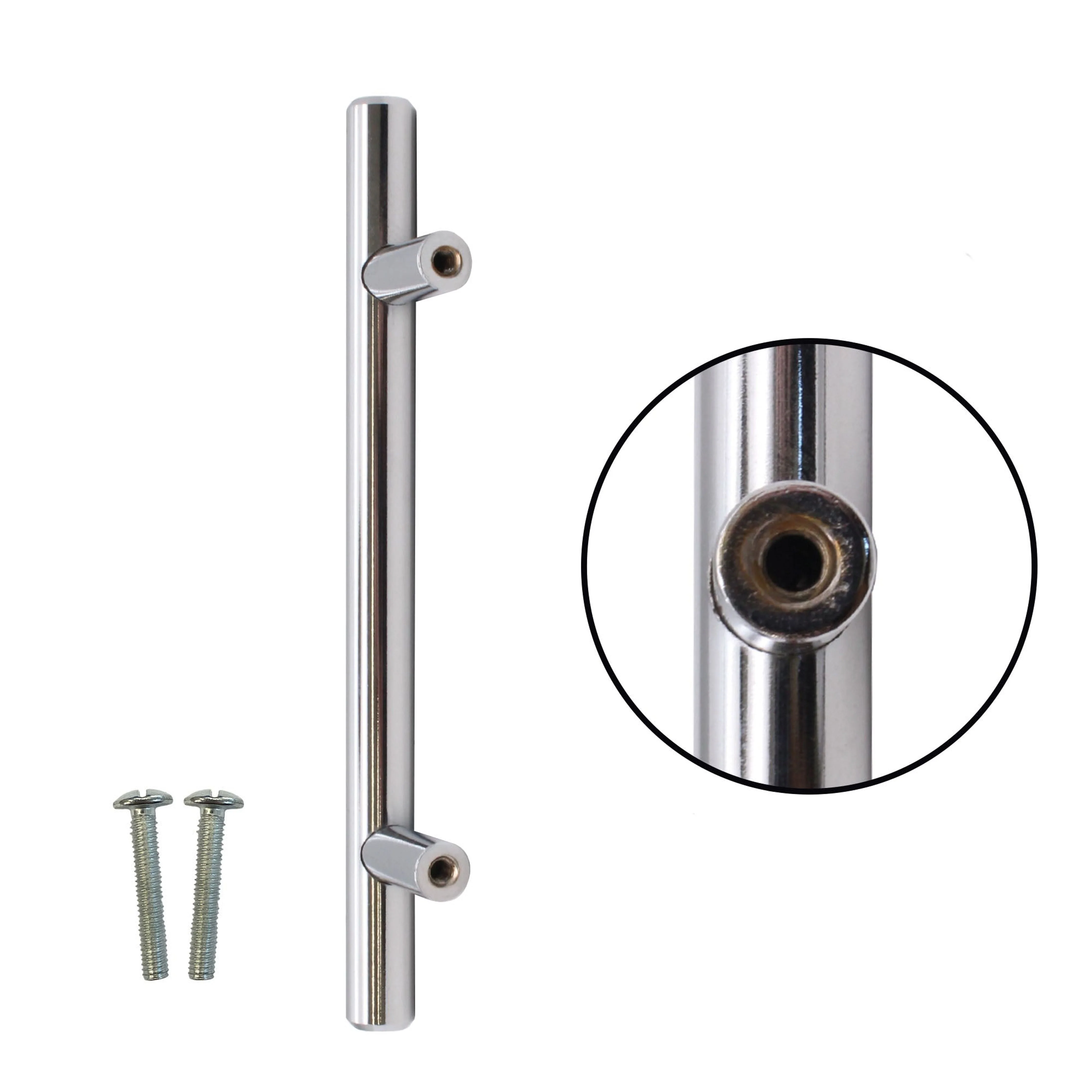 T-Bar Cupboard Dee Handle 156x12mm 96mm Centres Polished Chrome - Image 3