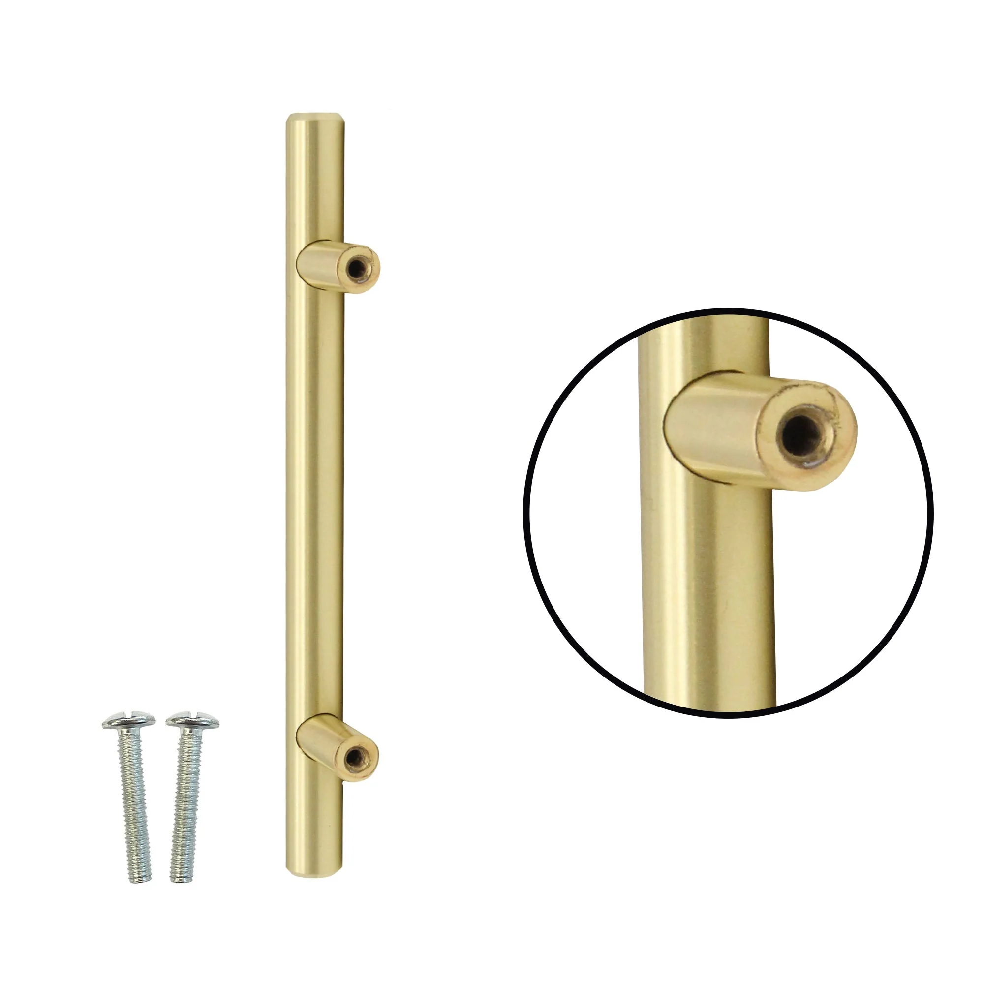 T-Bar Cupboard Dee Handle 284x12mm 224mm Centres Brushed Gold - Image 5
