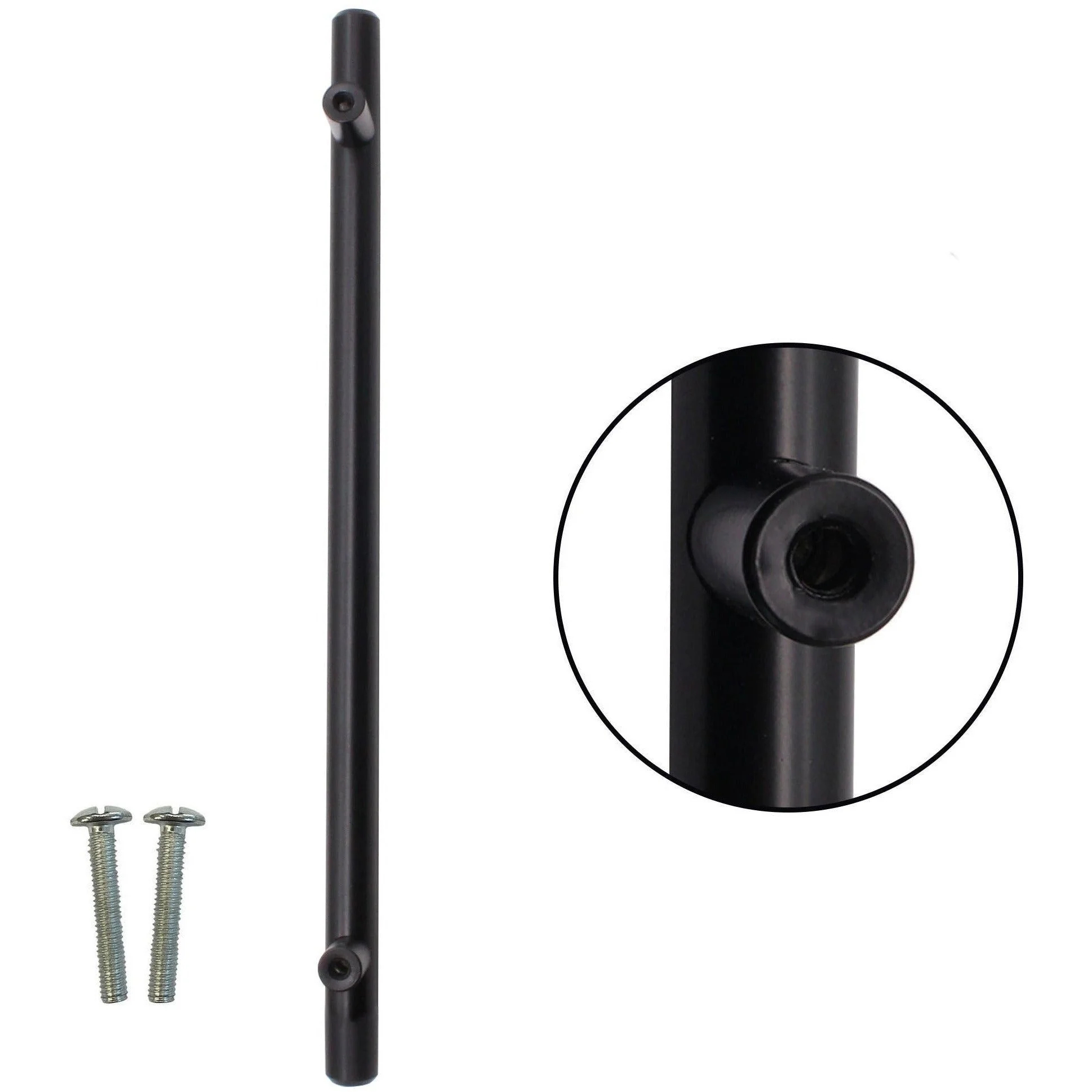 T-Bar Cupboard Dee Handle 348x12mm 288mm Centres Matt Black - Image 3