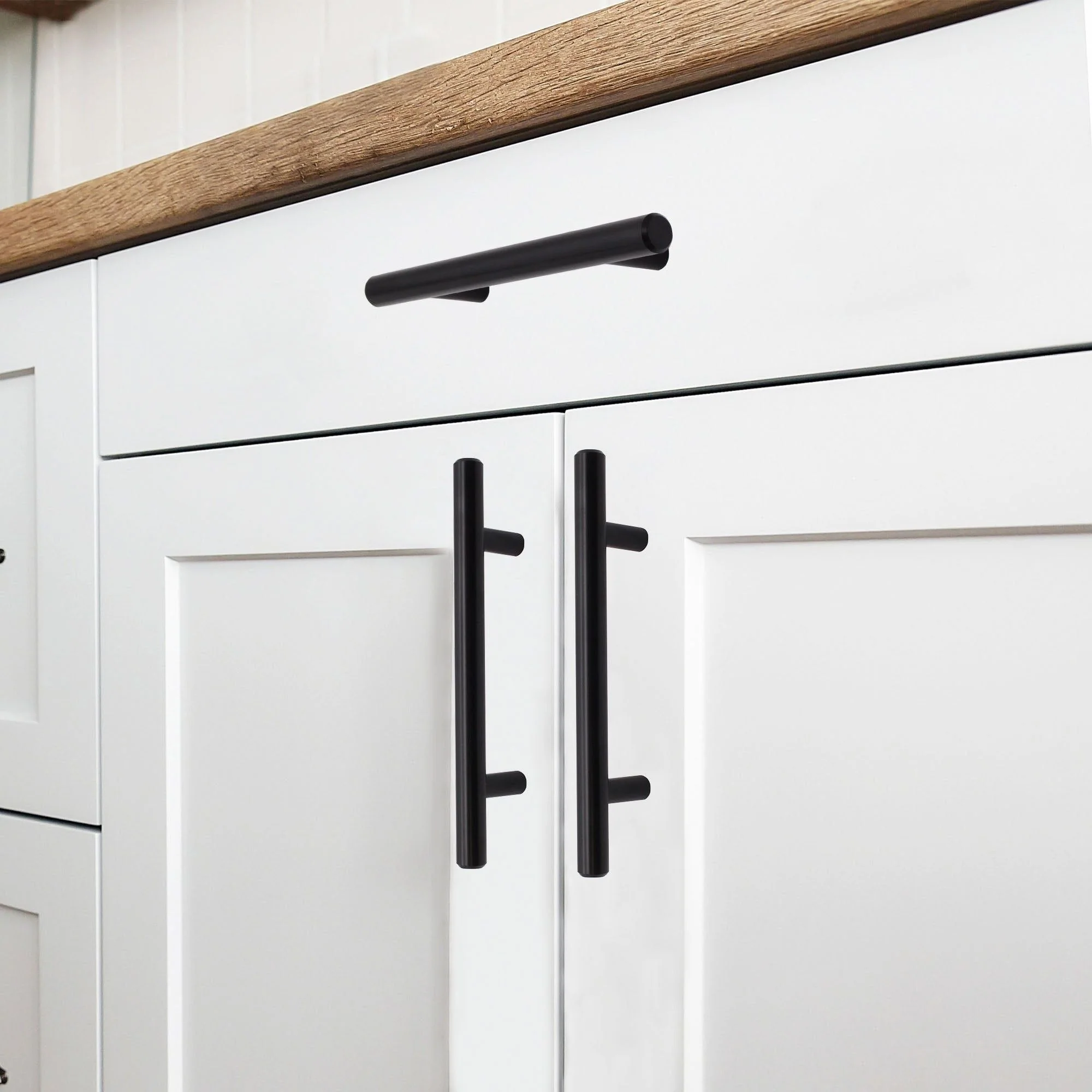 T-Bar Cupboard Dee Handle 348x12mm 288mm Centres Matt Black - Image 8
