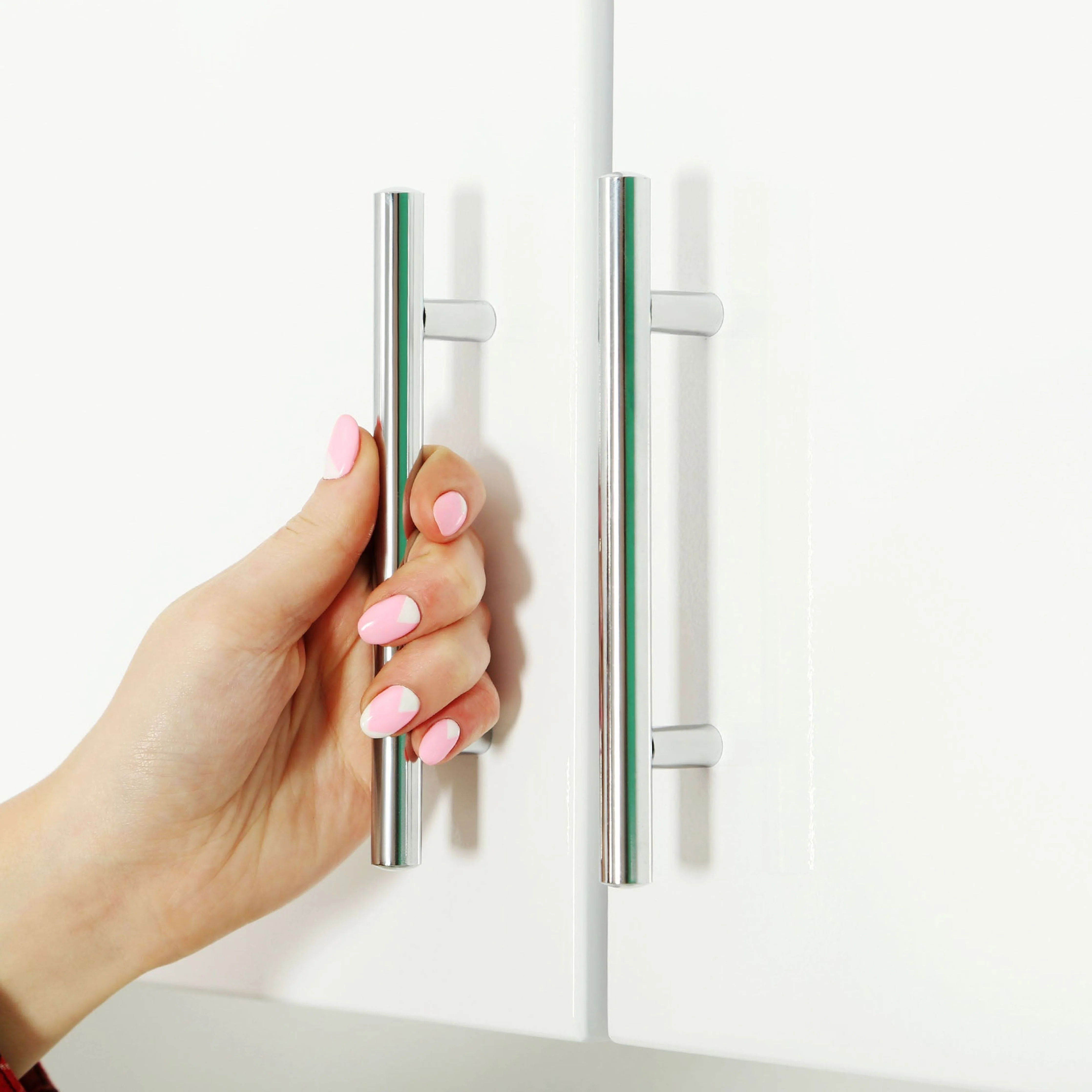 T-Bar Cupboard Dee Handle 348x12mm 288mm Centres Polished Chrome - Image 7
