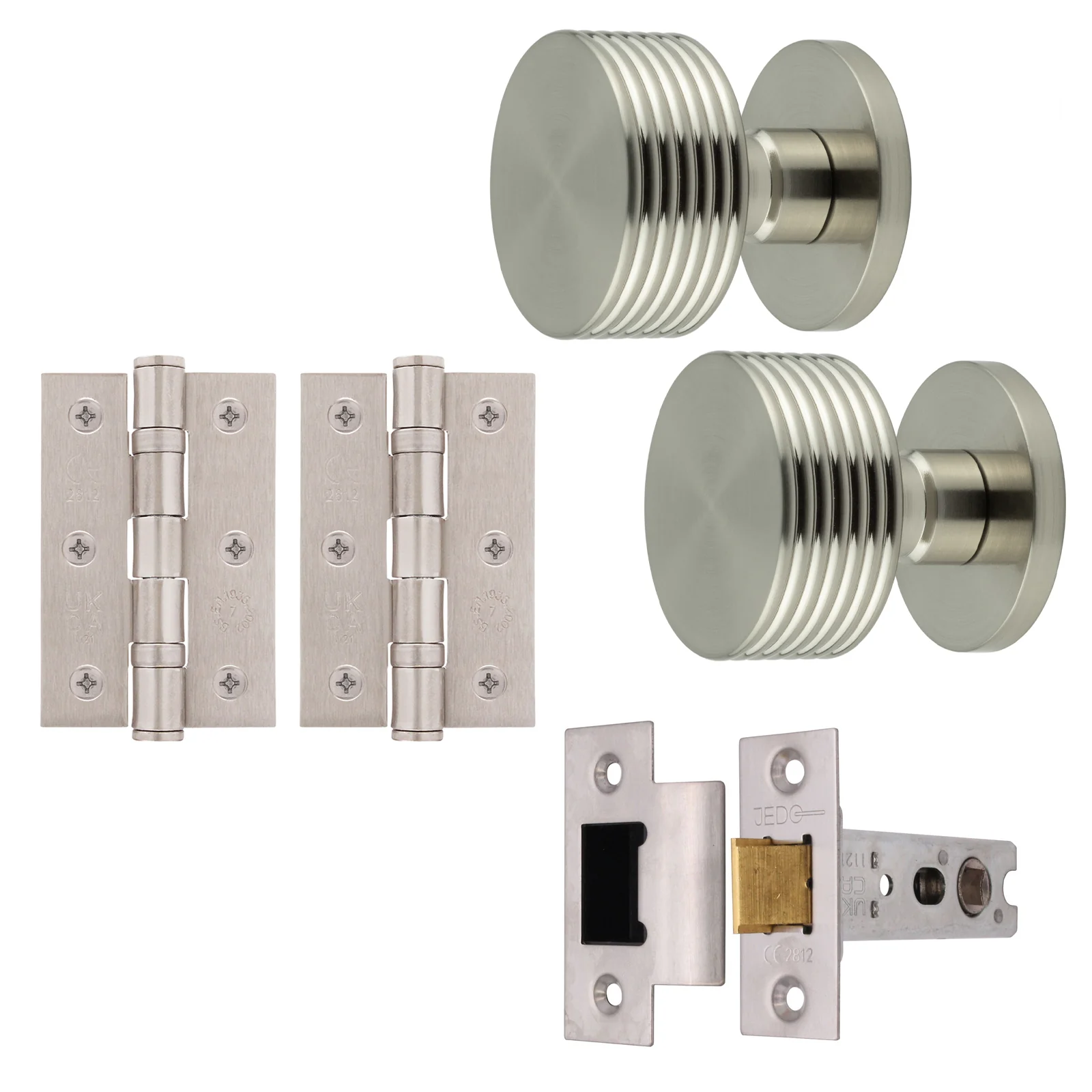 Tangier Satin Nickel Mortice Door Knob Kit - 76mm Latch