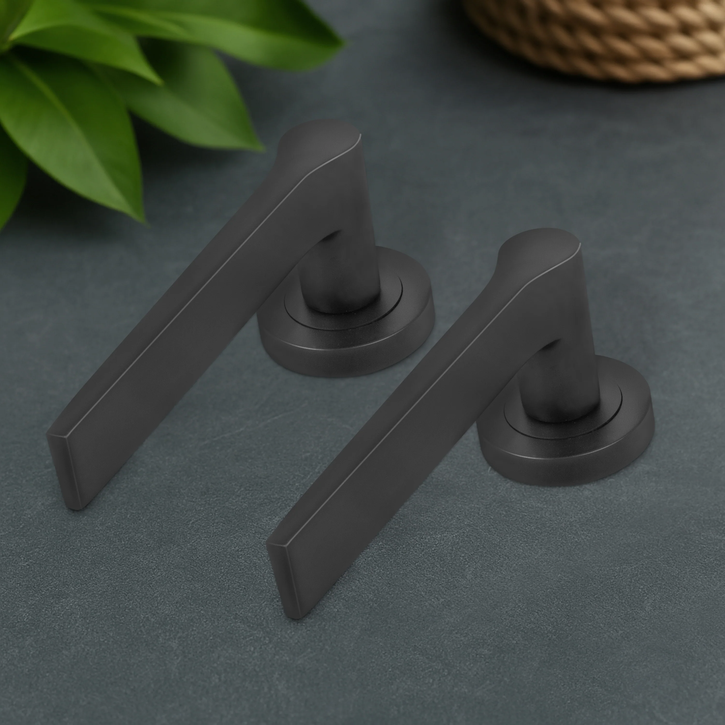 Tapera Matt Black Lever on Rose Door Handles - Heavy Duty - FD30/60 Rated - Image 7