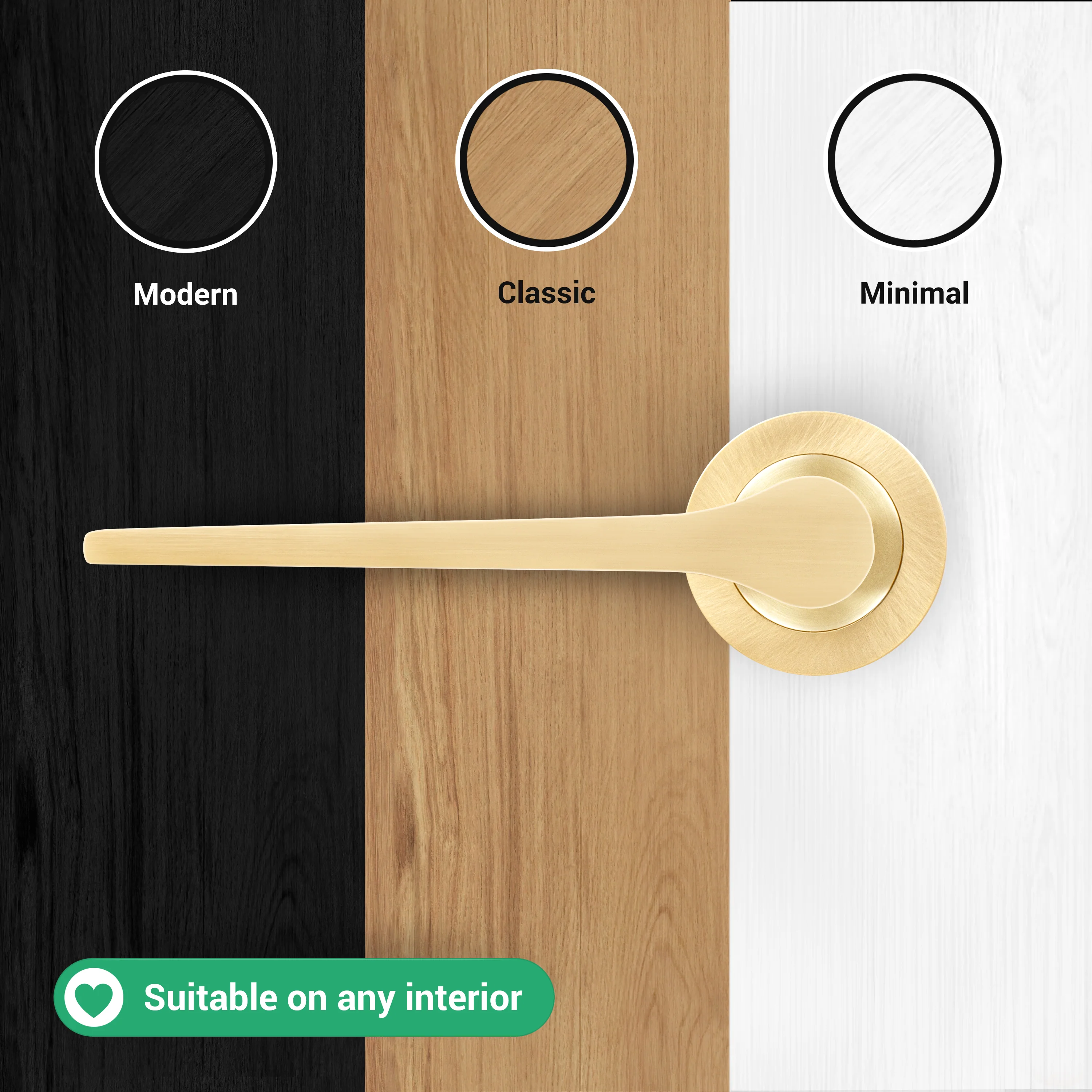 Tapera Satin Brass Lever on Rose Door Handle Kit - Medium Duty FD30/60 - 80mm Euro Sashlock and Thumbturn Cylinder - Keyed to Differ - Image 7