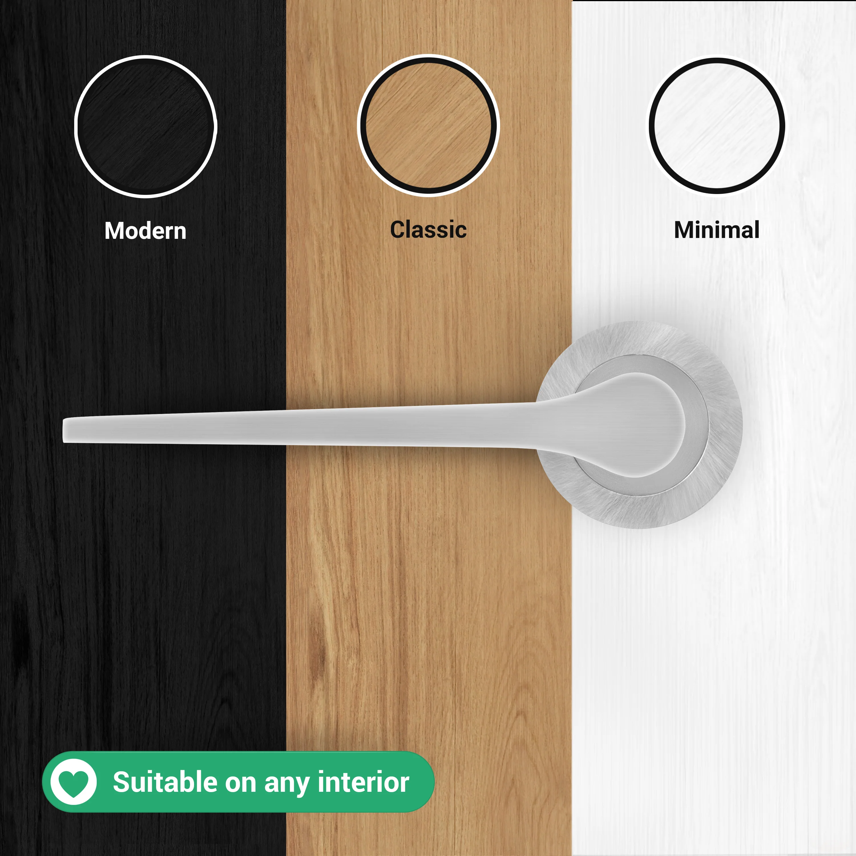 Tapera Satin Nickel Lever on Rose Door Handle Kit - Medium Duty FD30/60 - 80mm Sashlock - Image 7
