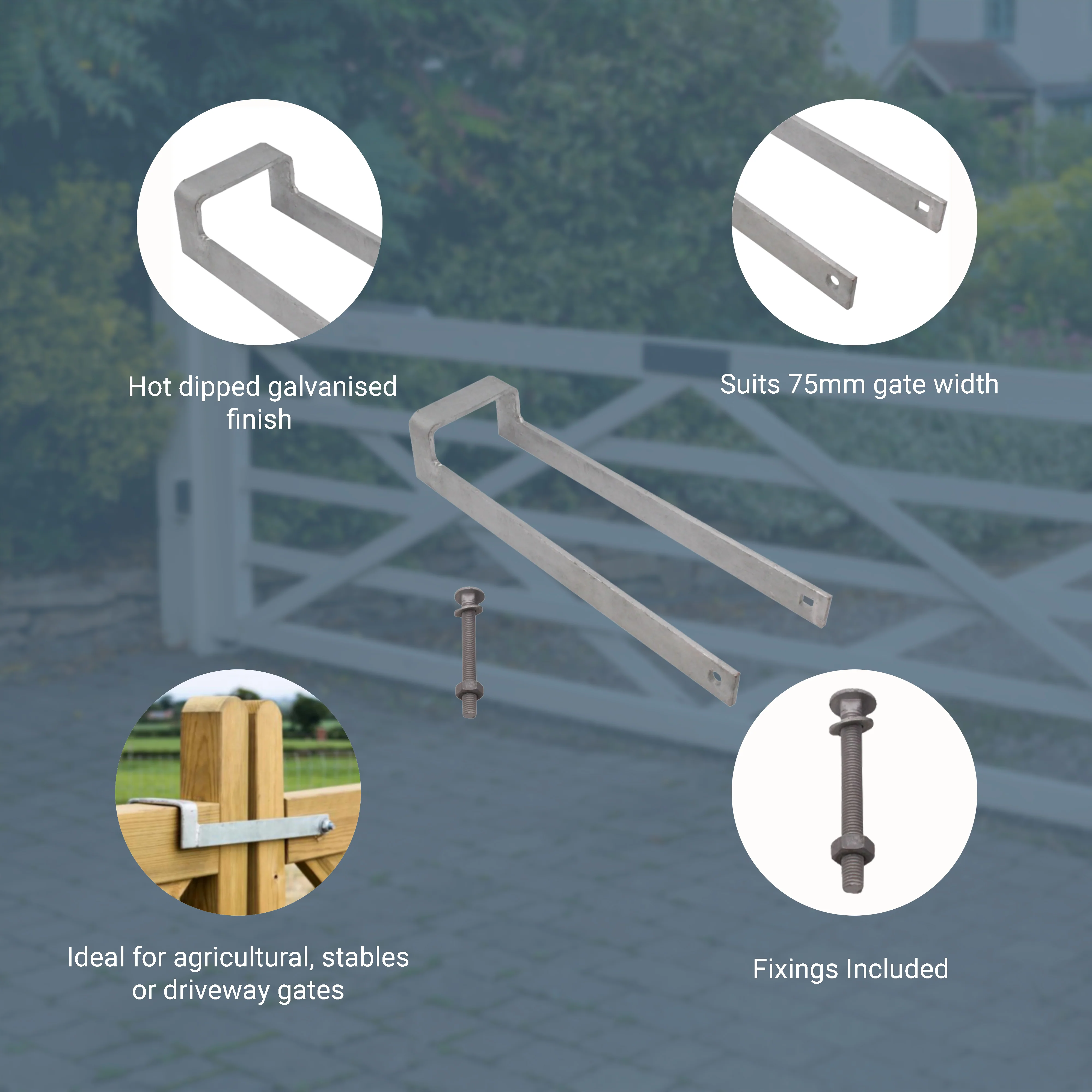 Field Gate Throw Over Gate Loop Latch - 350mm / 14 inch - Galvanised - Image 4