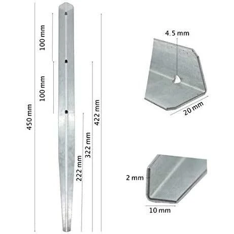 Timber Railway Sleeper Pin Bracket - 450mm - Galvanised Steel - Pack of 10 - Image 4