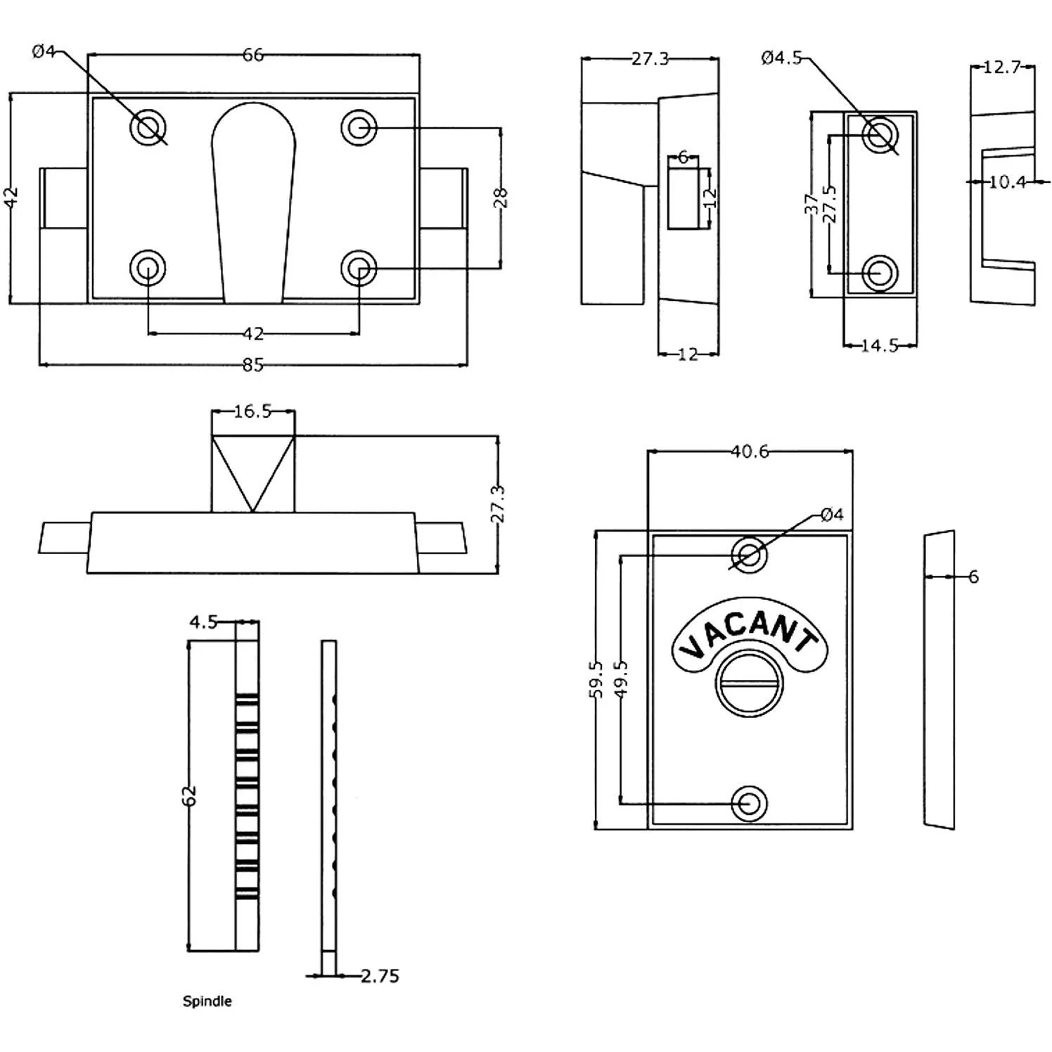 Toilet Indicator Bolt Vacant/Engaged - Satin Nickel - Image 2