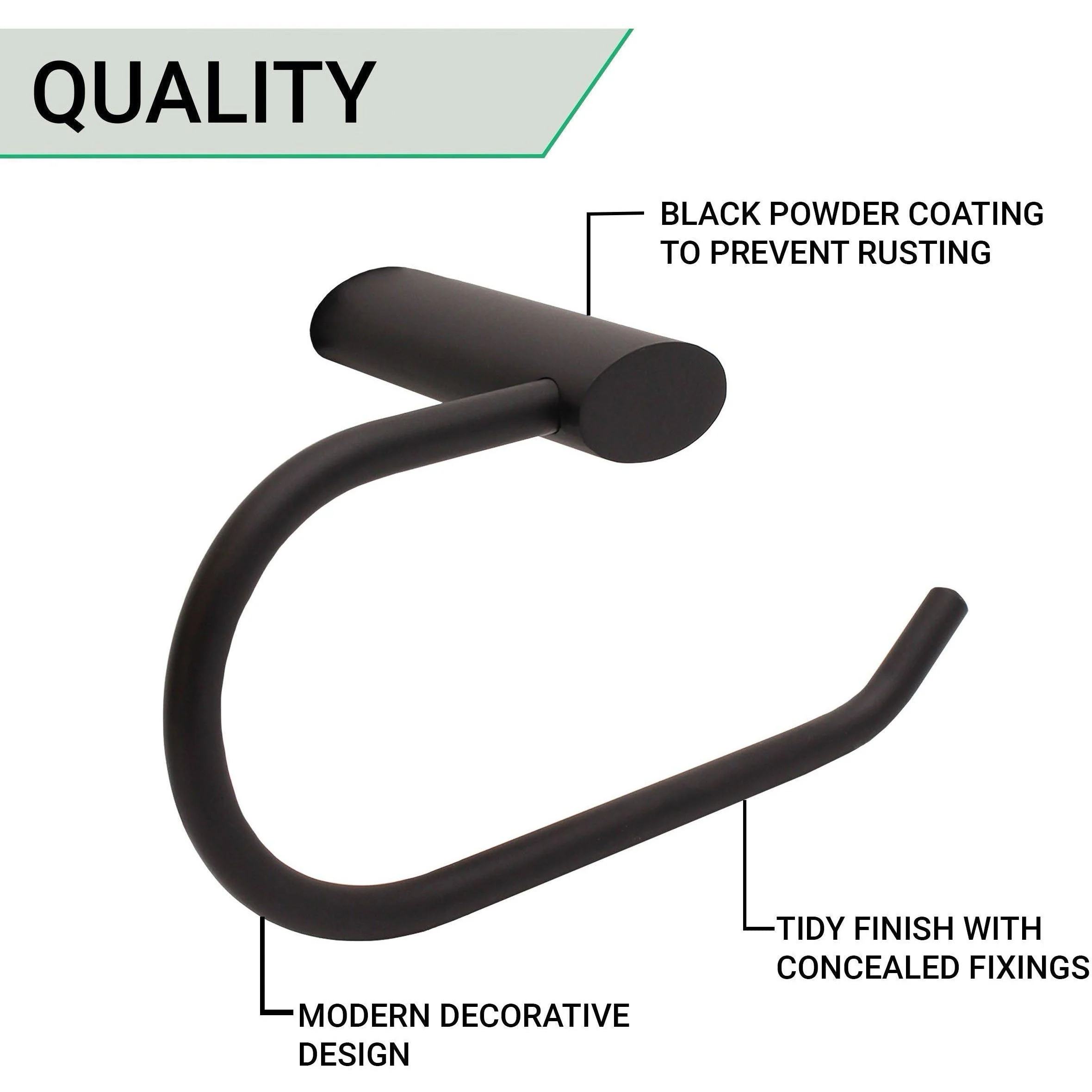 Toilet Roll Holder - Matt Black - Image 4