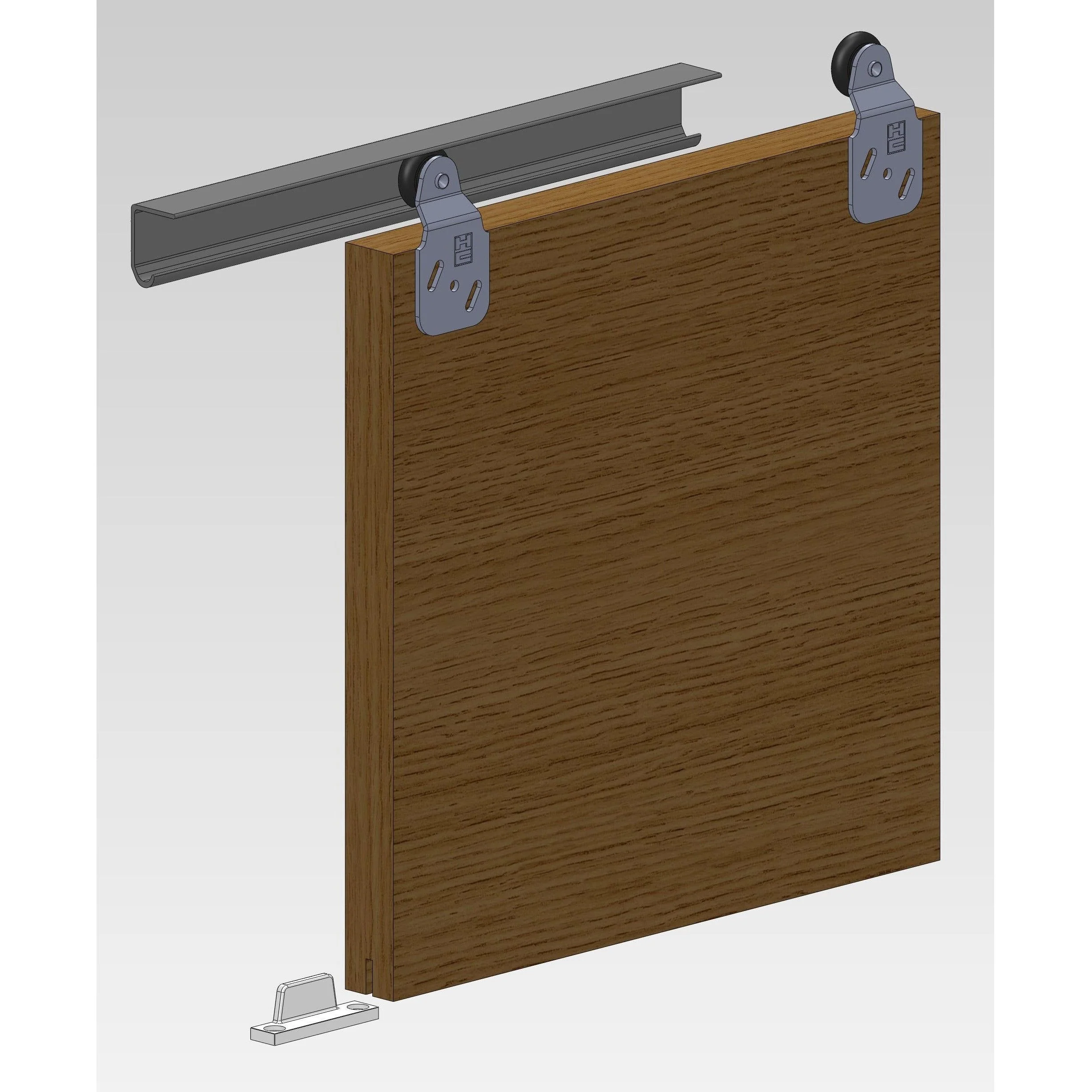 Top Hung Single Wardrobe Sliding Door System To Suit 600mm Opening - Image 4