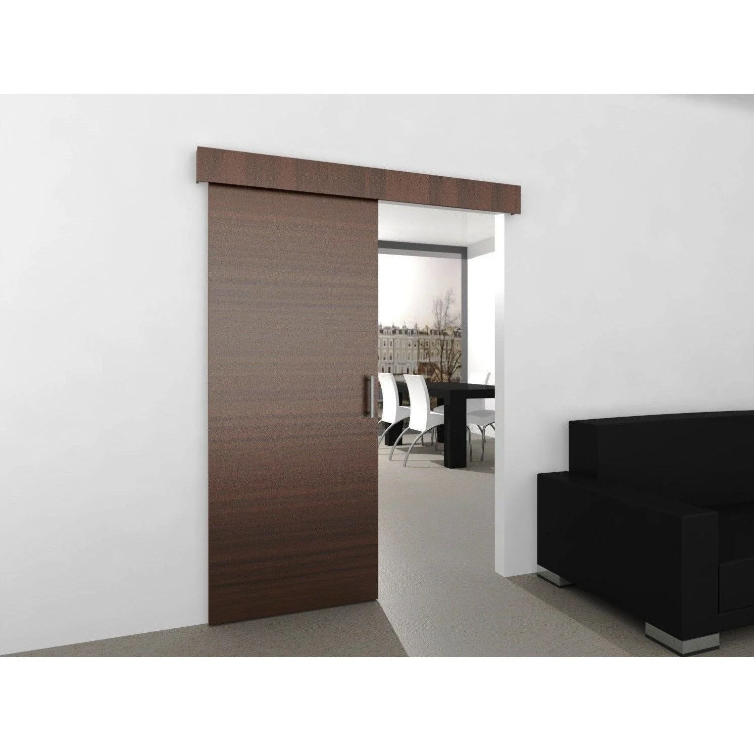 Top Hung Straight Sliding Single Door Kit - Max Weight 100kg - Max Door Width 950mm - 1.8m Track - With Soft Close - Image 5