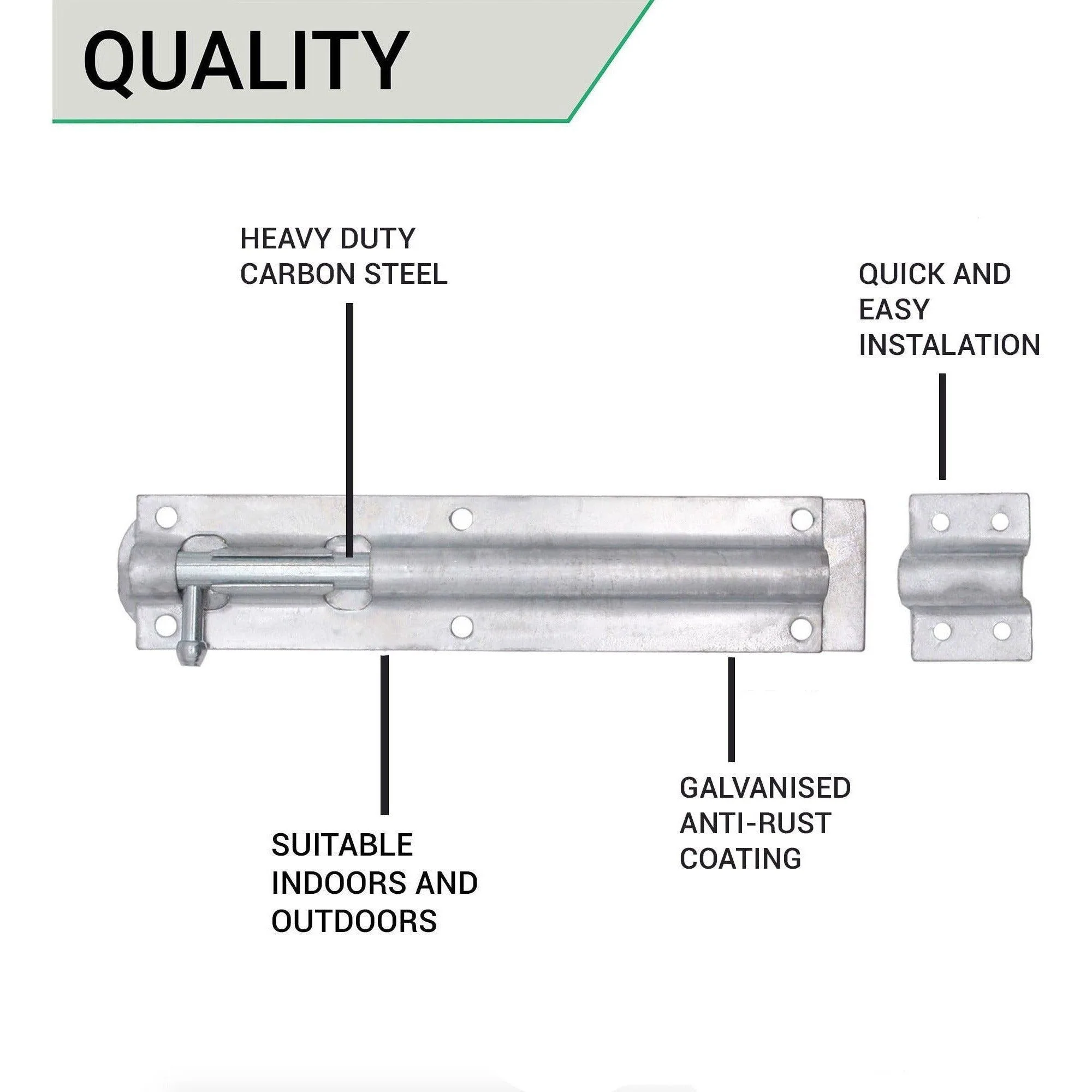 Tower Bolt - 225 mm / 8 Inch - Galvanised - Image 4