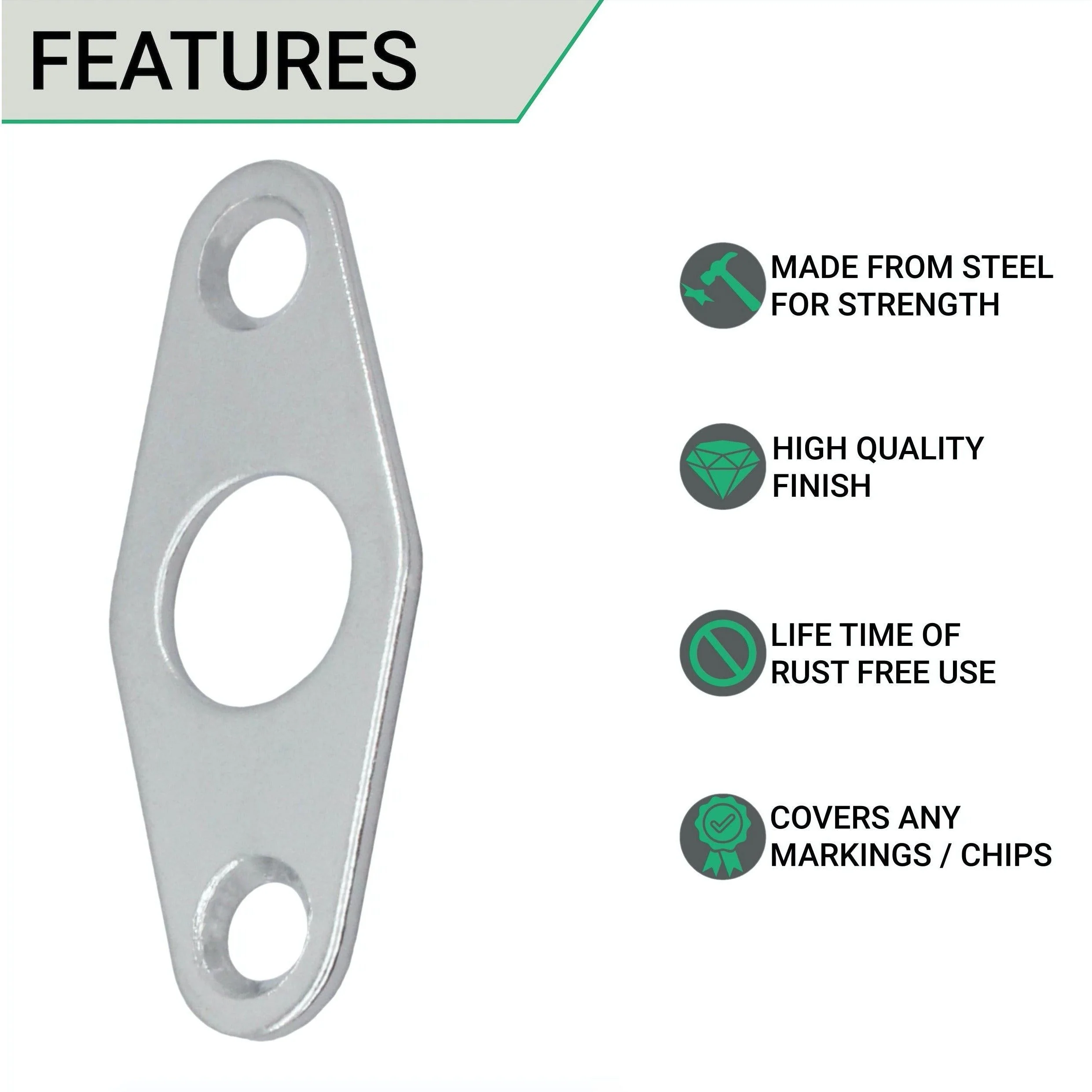 Budget Lock Escutcheon Keyhole - Flat - Polished Chrome Plated - Image 3