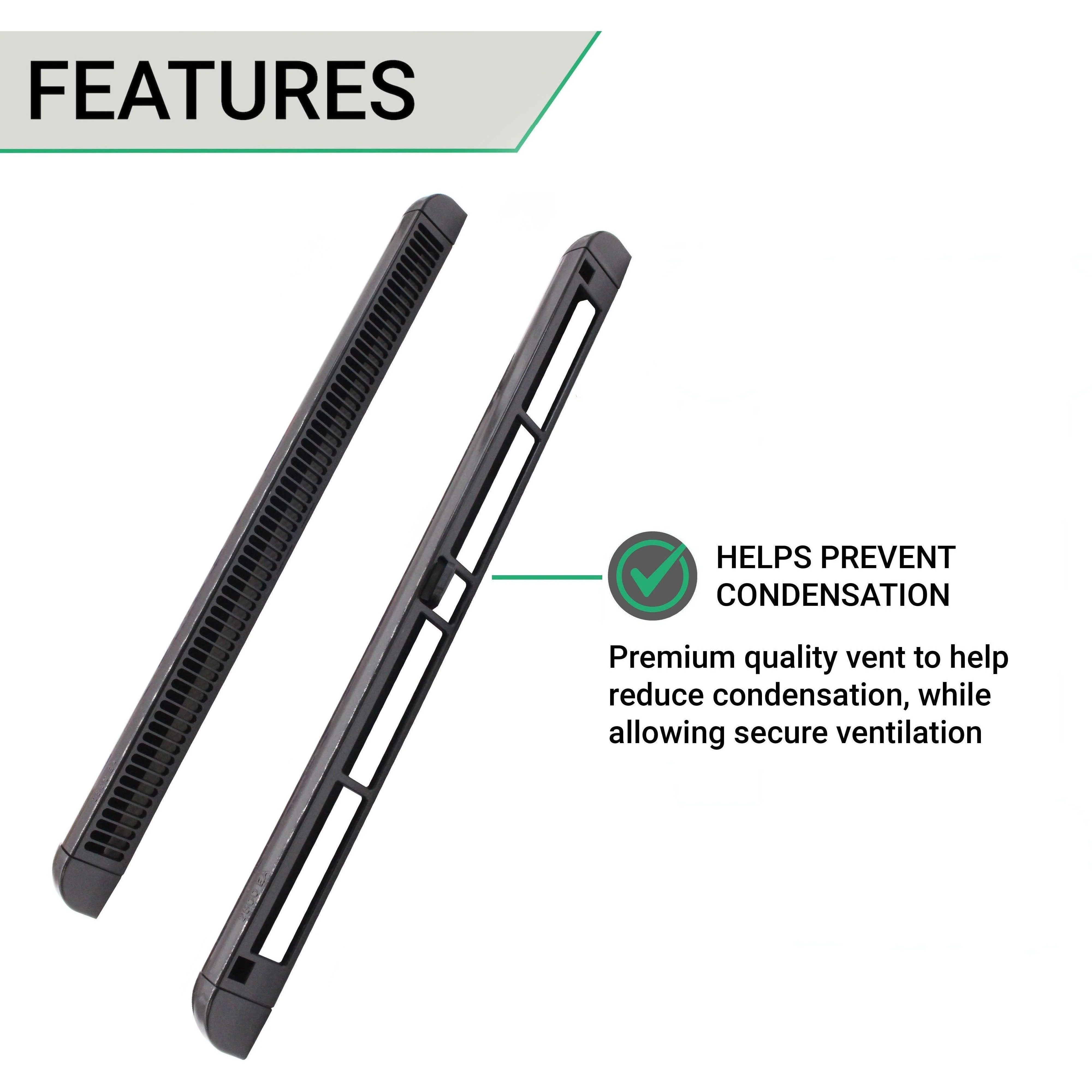 Trickle Window Slot Vent Set Inside & Out - 300mm - 2328mm²EA - Black - Pack of 10 - Image 4