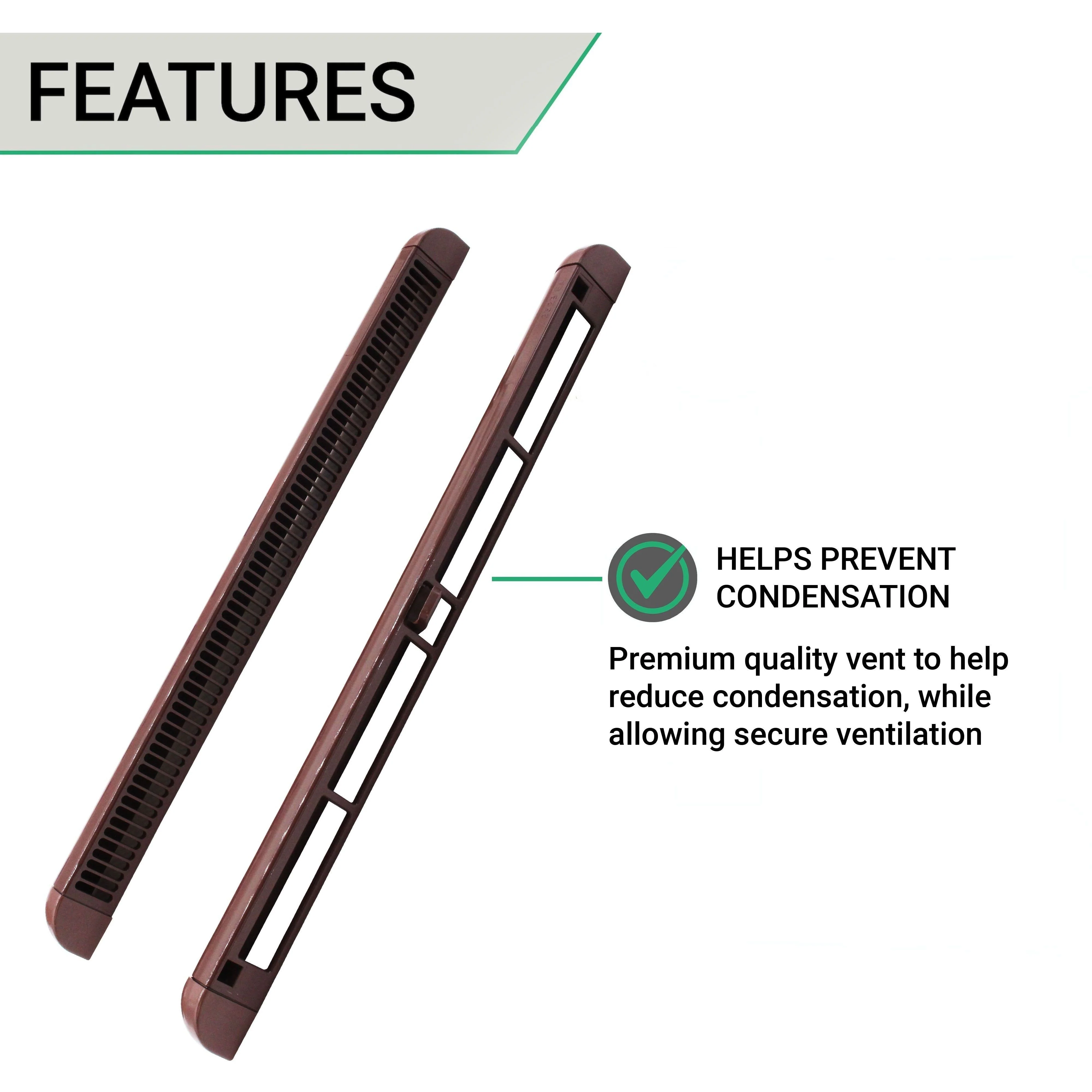 Trickle Window Slot Vent Set Inside & Out - 300mm - 2328mm²EA - Brown - Pack of 50 - Image 4
