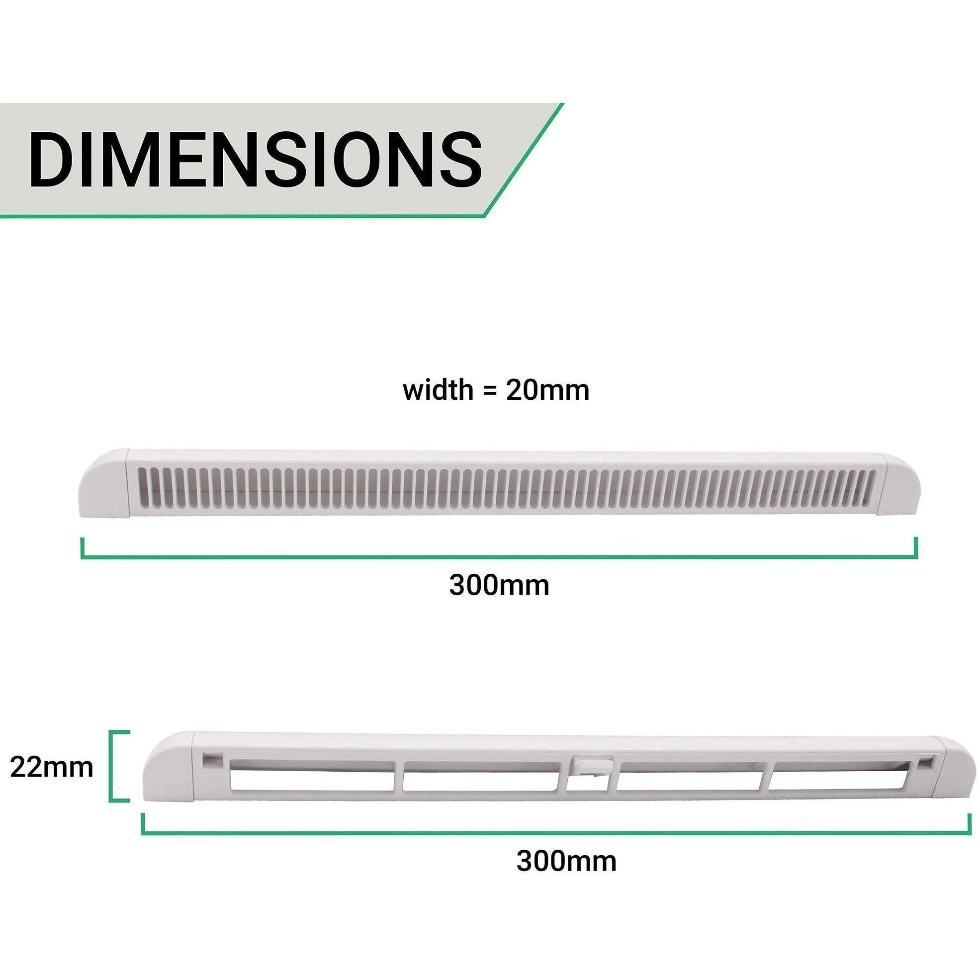 Trickle Window Slot Vent Set Inside & Out - 300mm - 2328mm²EA - White - Pack of 50 - Image 5