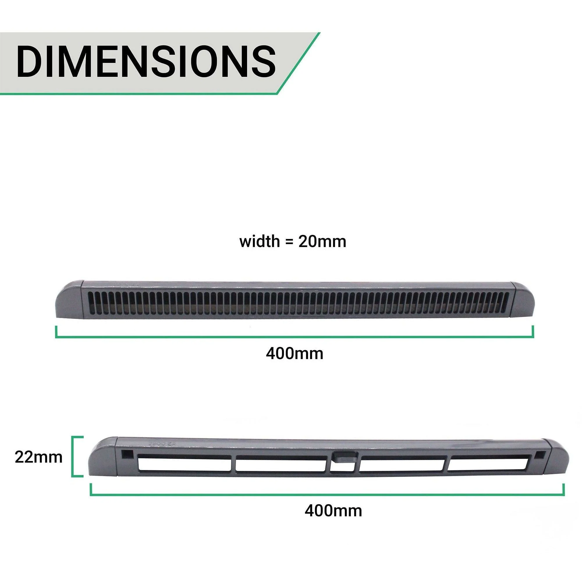 Trickle Window Slot Vent Set Inside & Out - 400mm - 3180mm²EA - Anthracite Grey - Pack of 10 - Image 4
