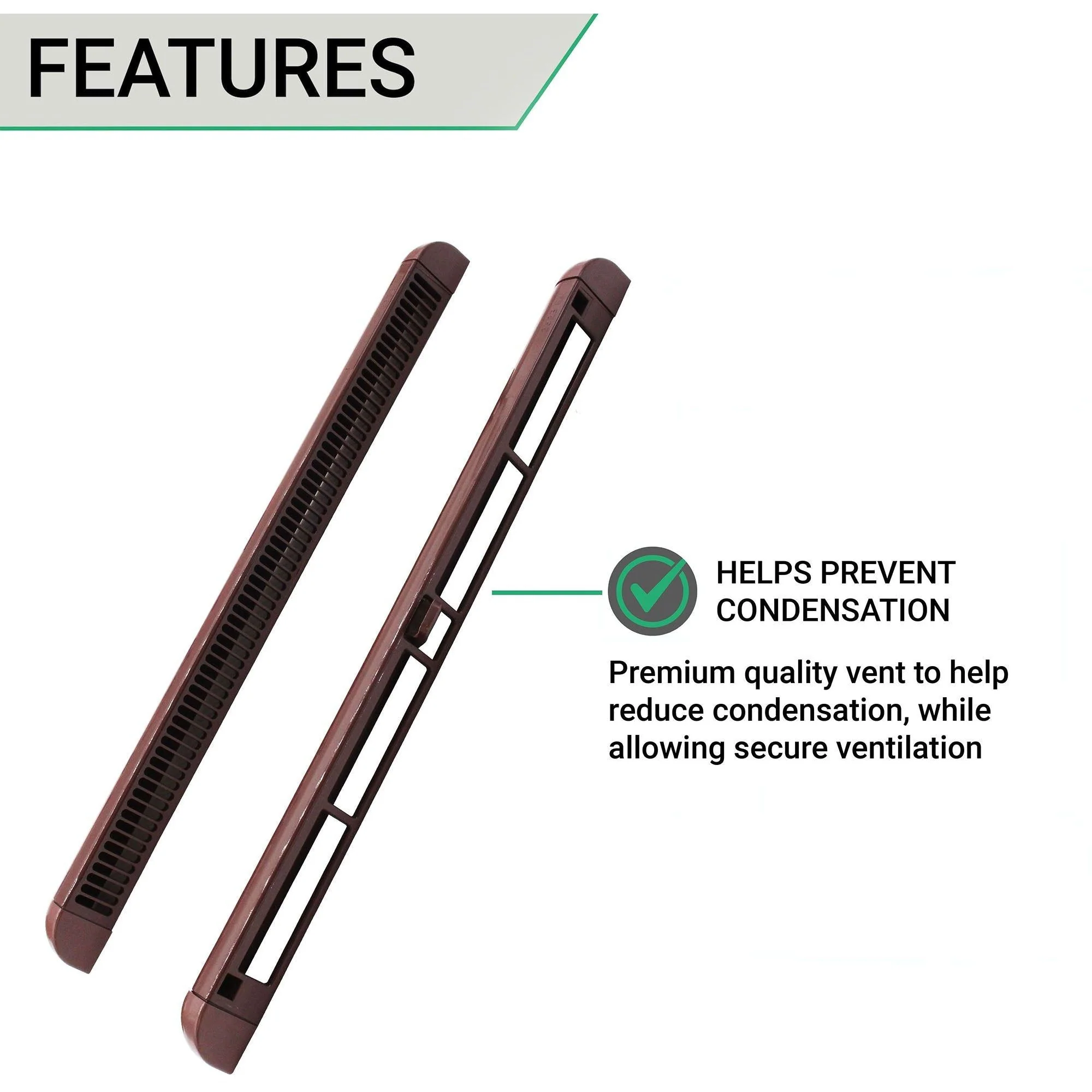 Trickle Window Slot Vent Set Inside & Out - 400mm - 3180mm²EA - Brown - Pack of 50 - Image 3