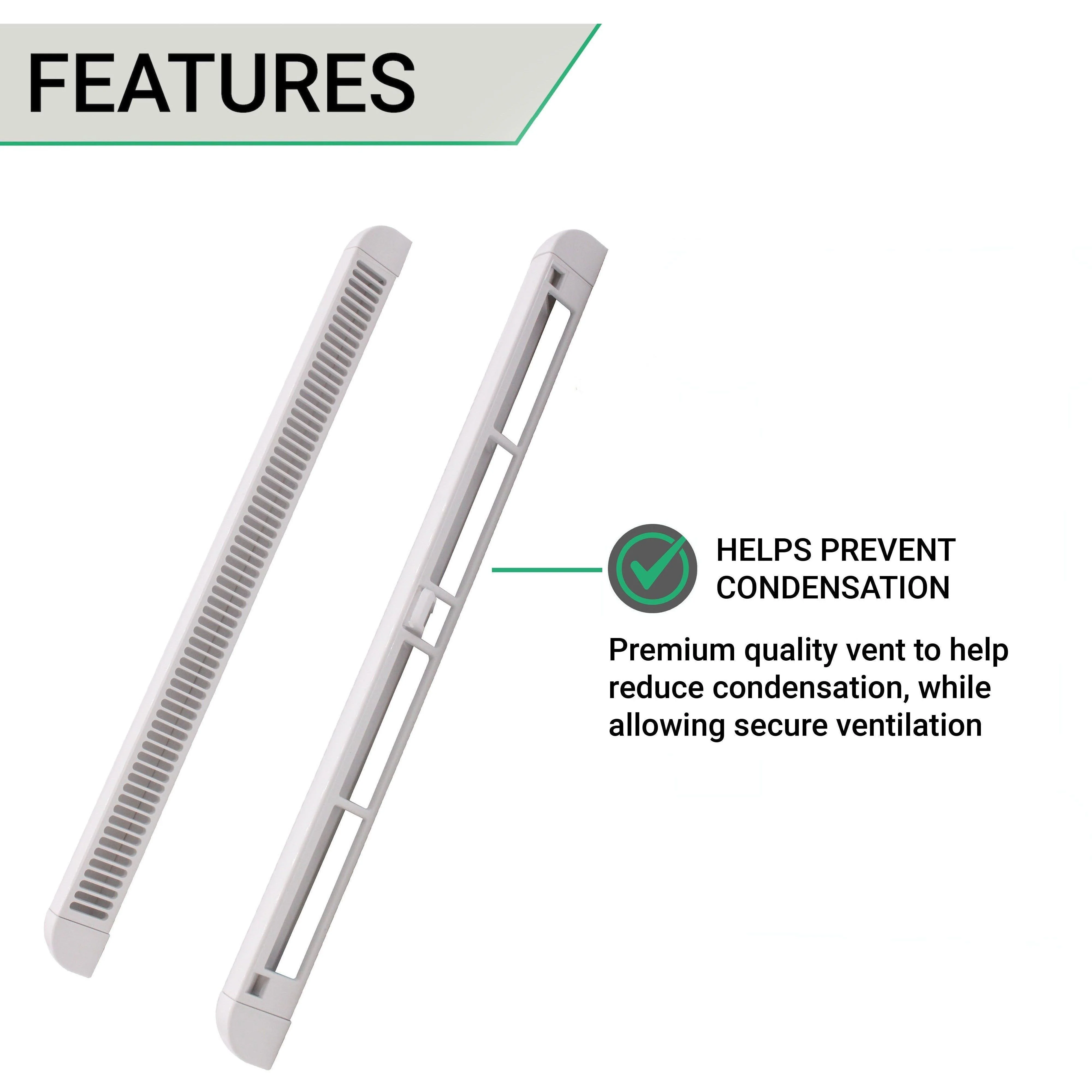 Trickle Window Slot Vent Set Inside & Out - 400mm - 3180mm²EA - White - Pack of 50 - Image 3