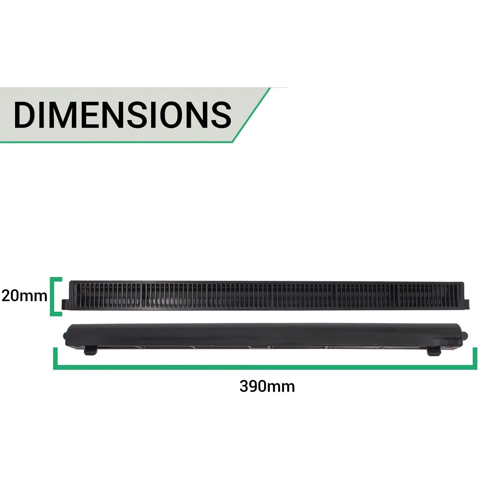 Trickle Window Slot Vent Set Inside & Out - 415mm - 4191mm²EA - Black - Pack of 50 - Image 5