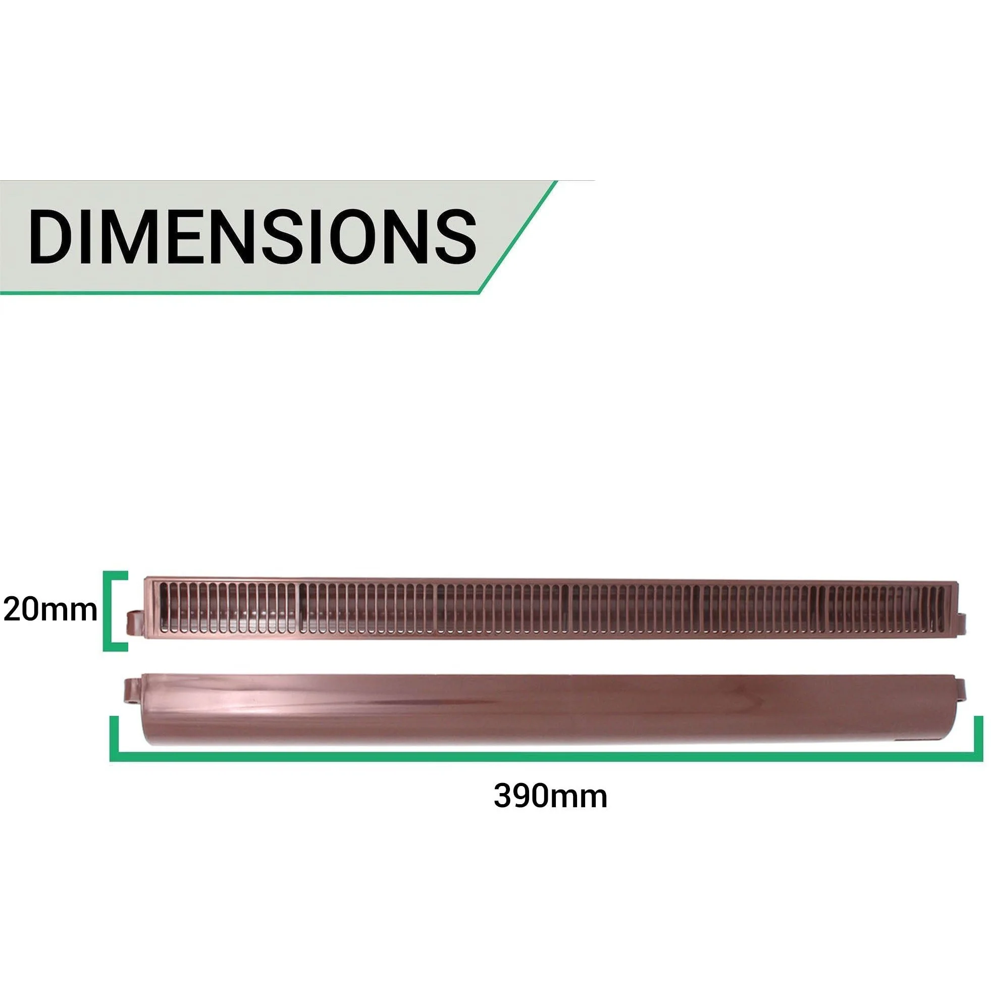 Trickle Window Slot Vent Set Inside & Out - 415mm - 4191mm²EA - Brown - Pack of 10 - Image 5