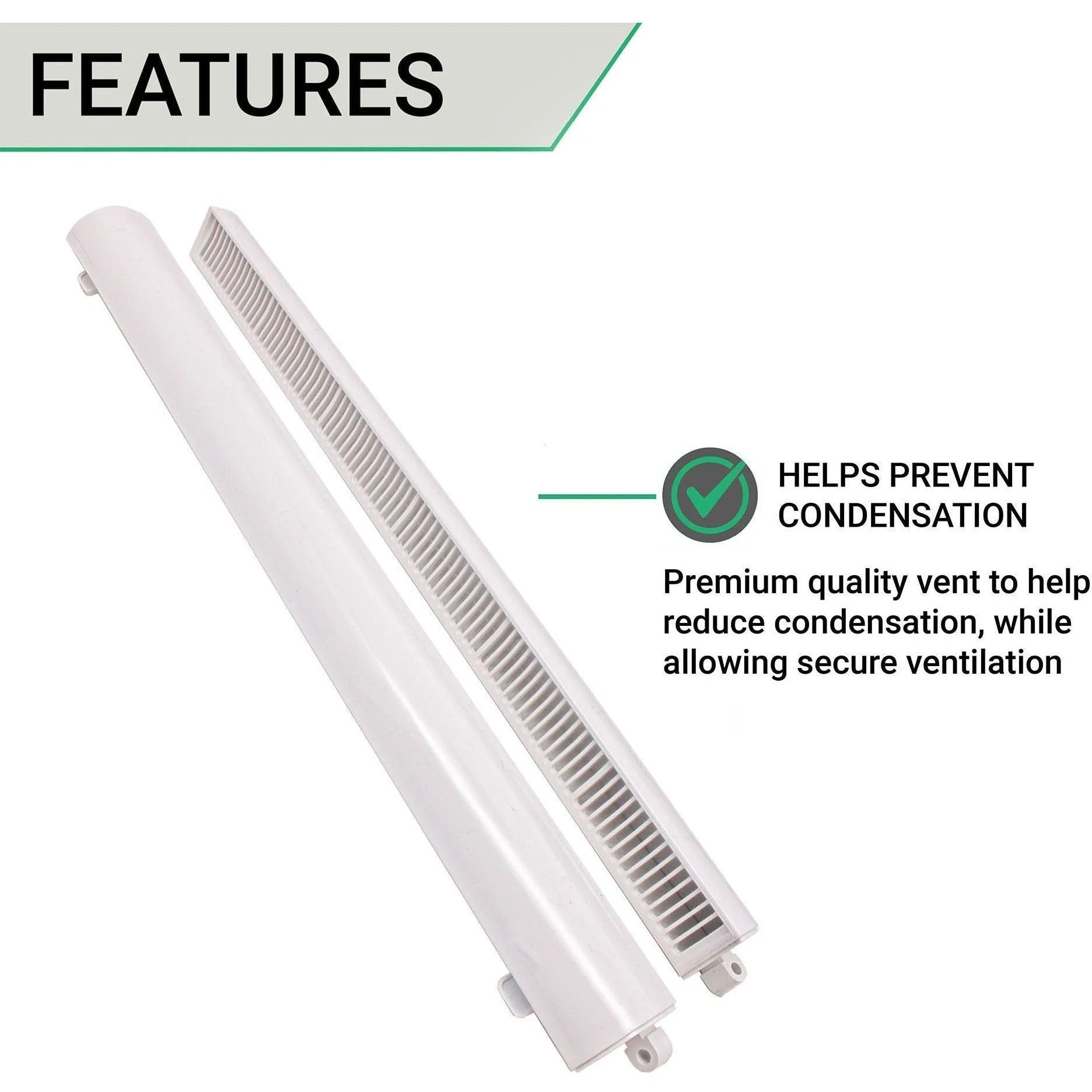 Trickle Window Slot Vent Set Inside & Out - 415mm - 4191mm²EA - White - Image 4