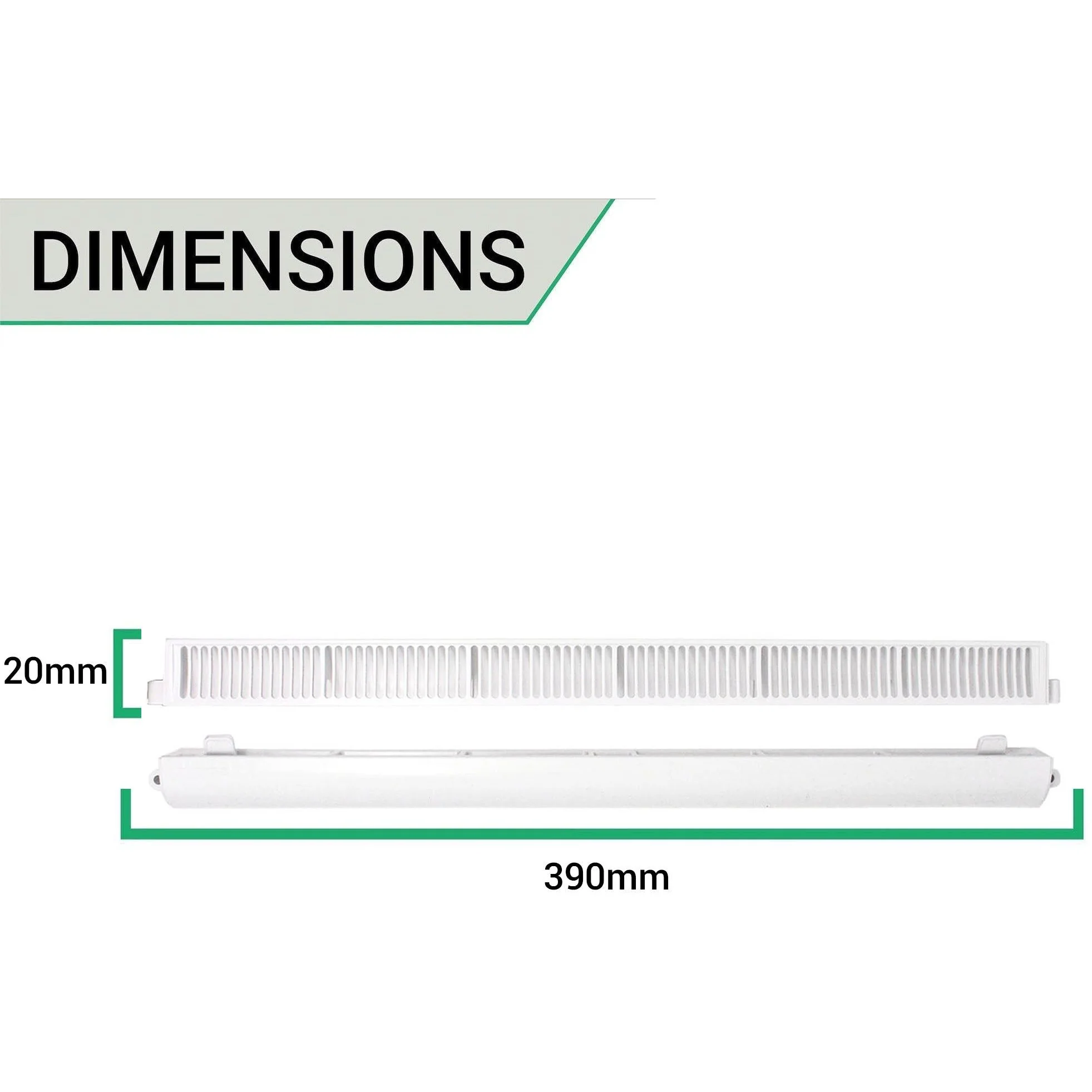 Trickle Window Slot Vent Set Inside & Out - 415mm - 4191mm²EA - White - Image 5