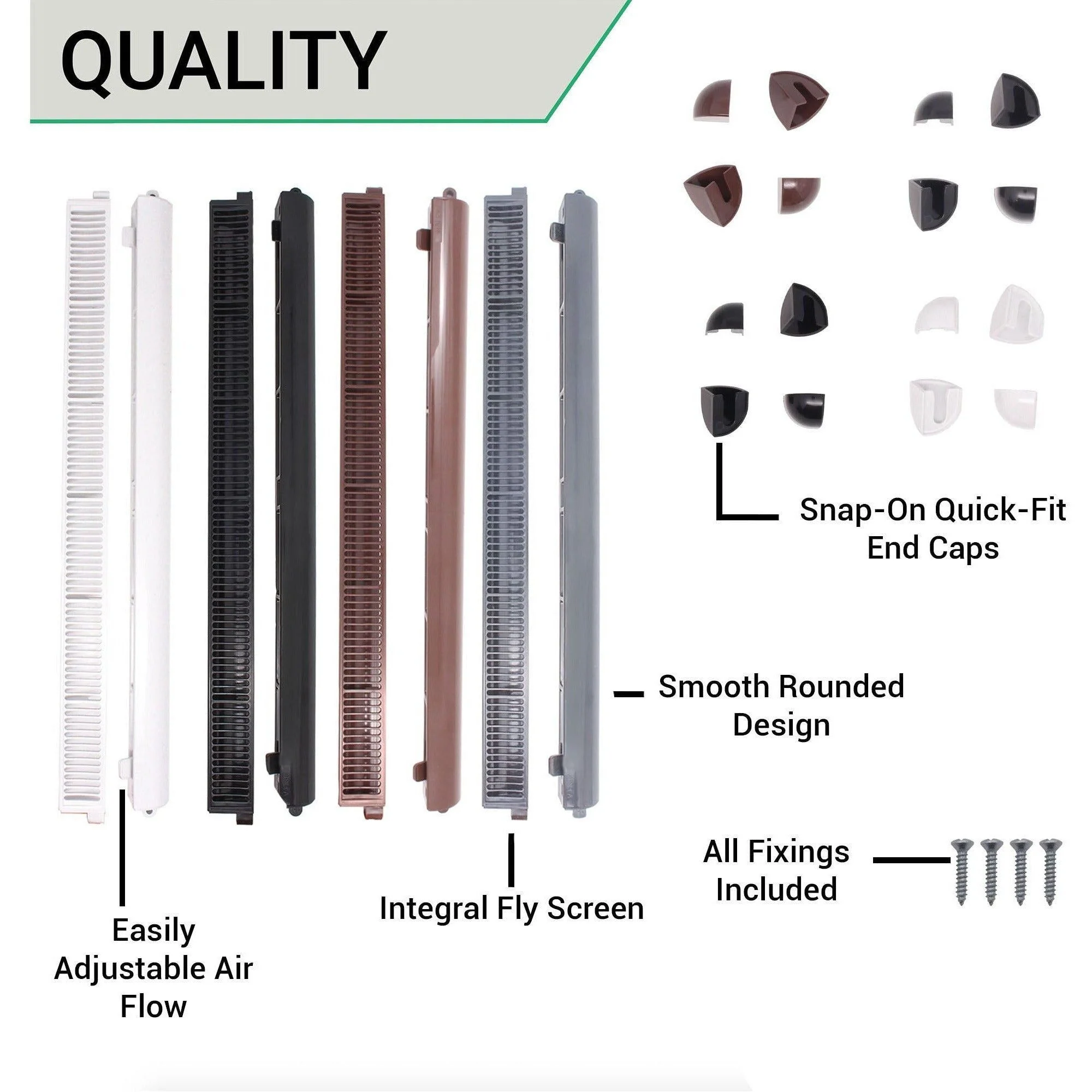 Trickle Window Slot Vent Set Inside & Out - 415mm - 4191mm²EA - White - Image 6