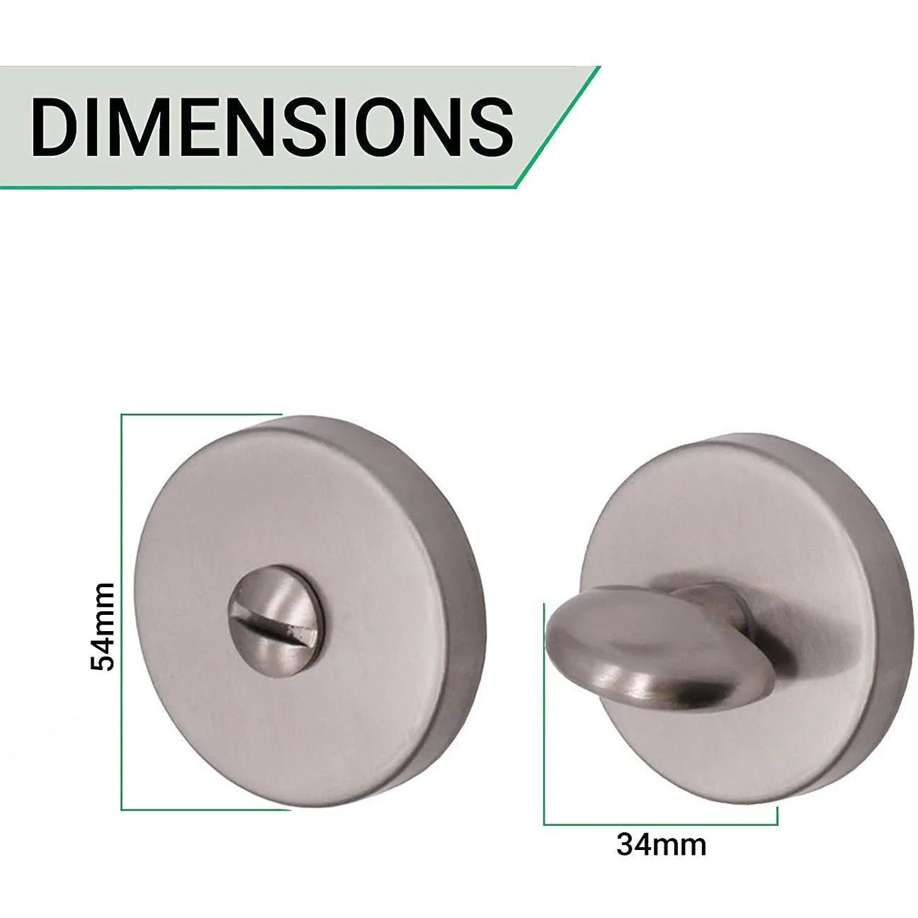 4 inch/101mm Tubular Bathroom Deadbolt Kit - 82mm Backset - Satin Stainless - Image 5