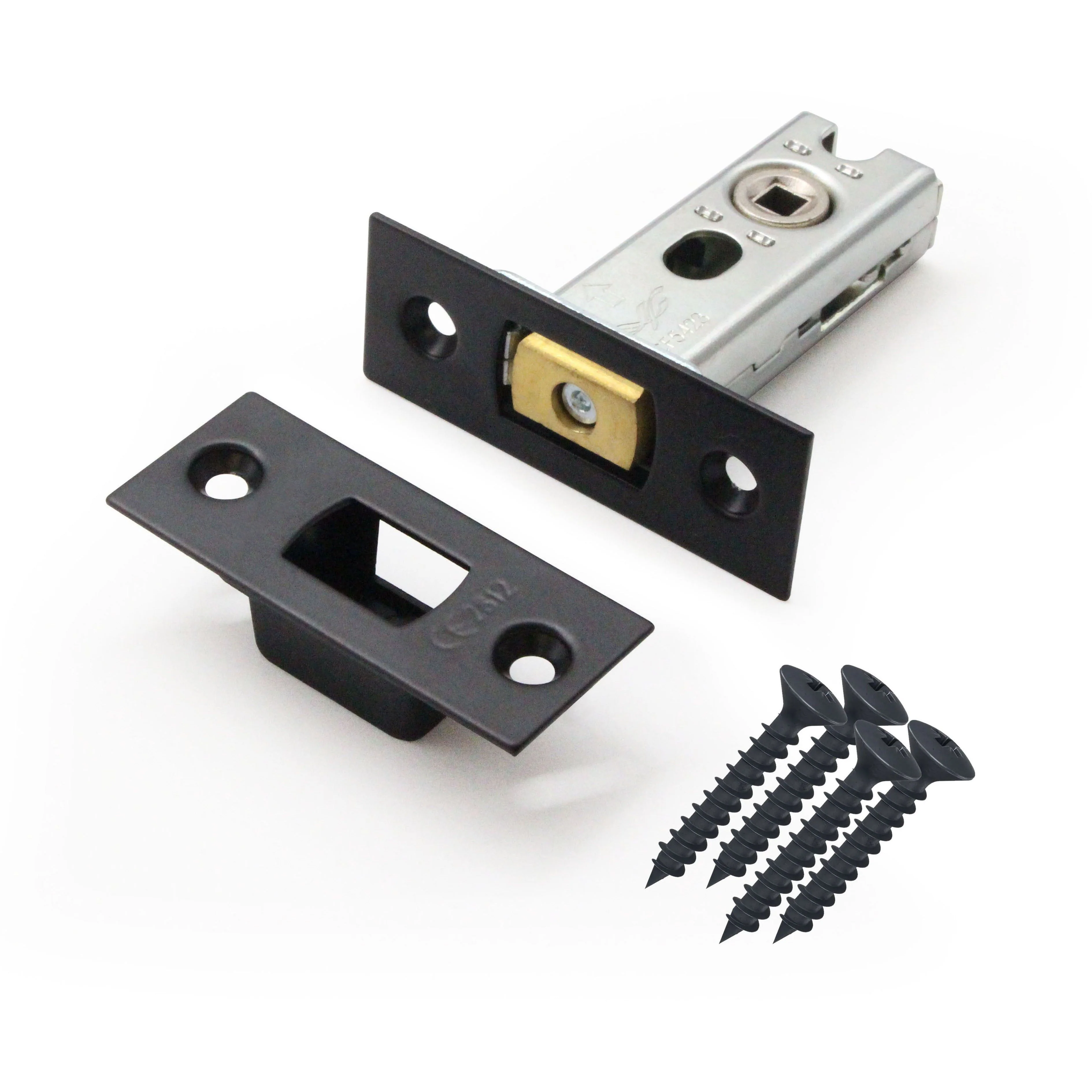 4 inch/101mm Tubular Bathroom Deadbolt - 82mm Backset - Matt Black
