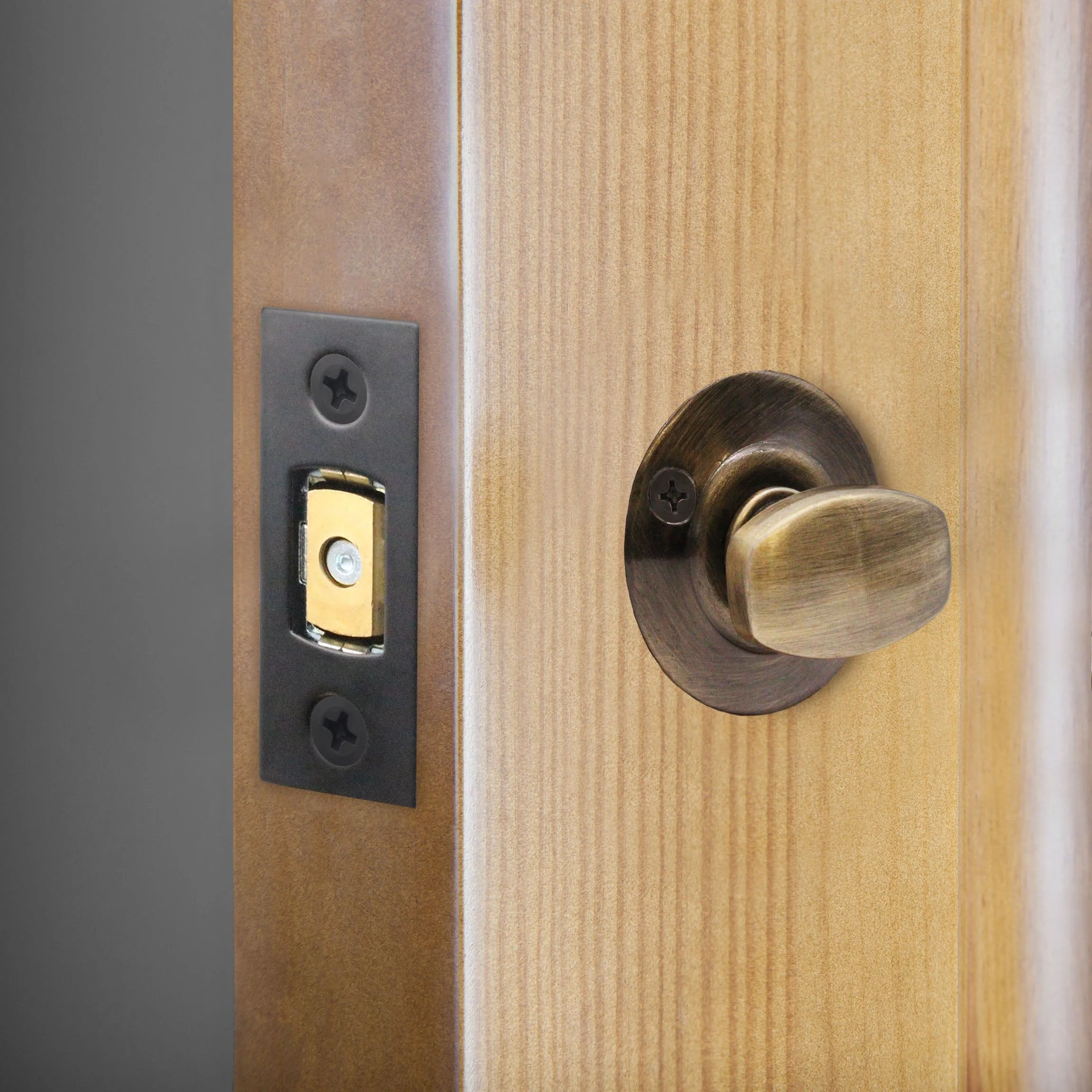 4 inch/101mm Tubular Bathroom Deadbolt - 82mm Backset - Matt Black - Image 5