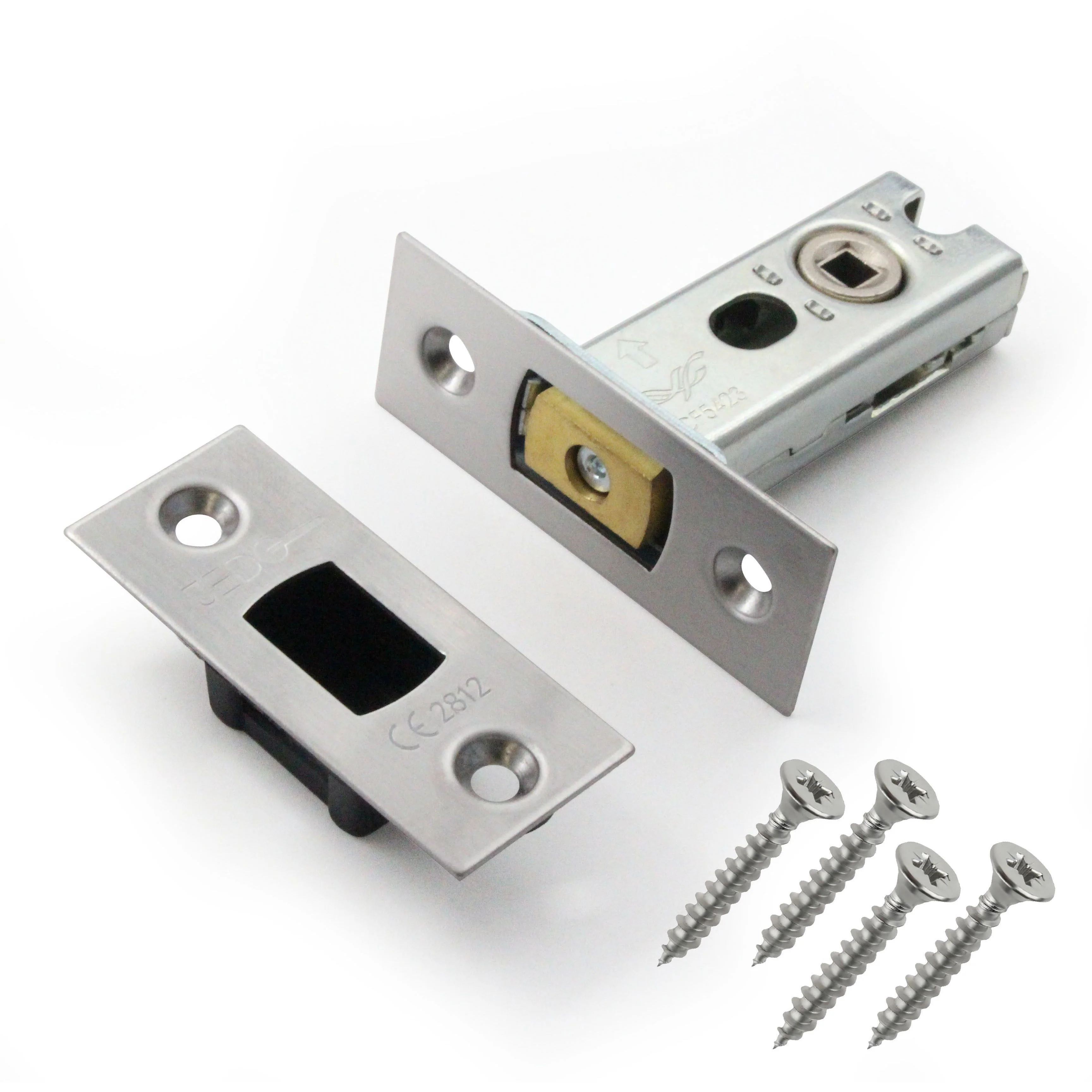 3 inch/76mm Tubular Bathroom Deadbolt - 57mm Backset - Satin Stainless Steel