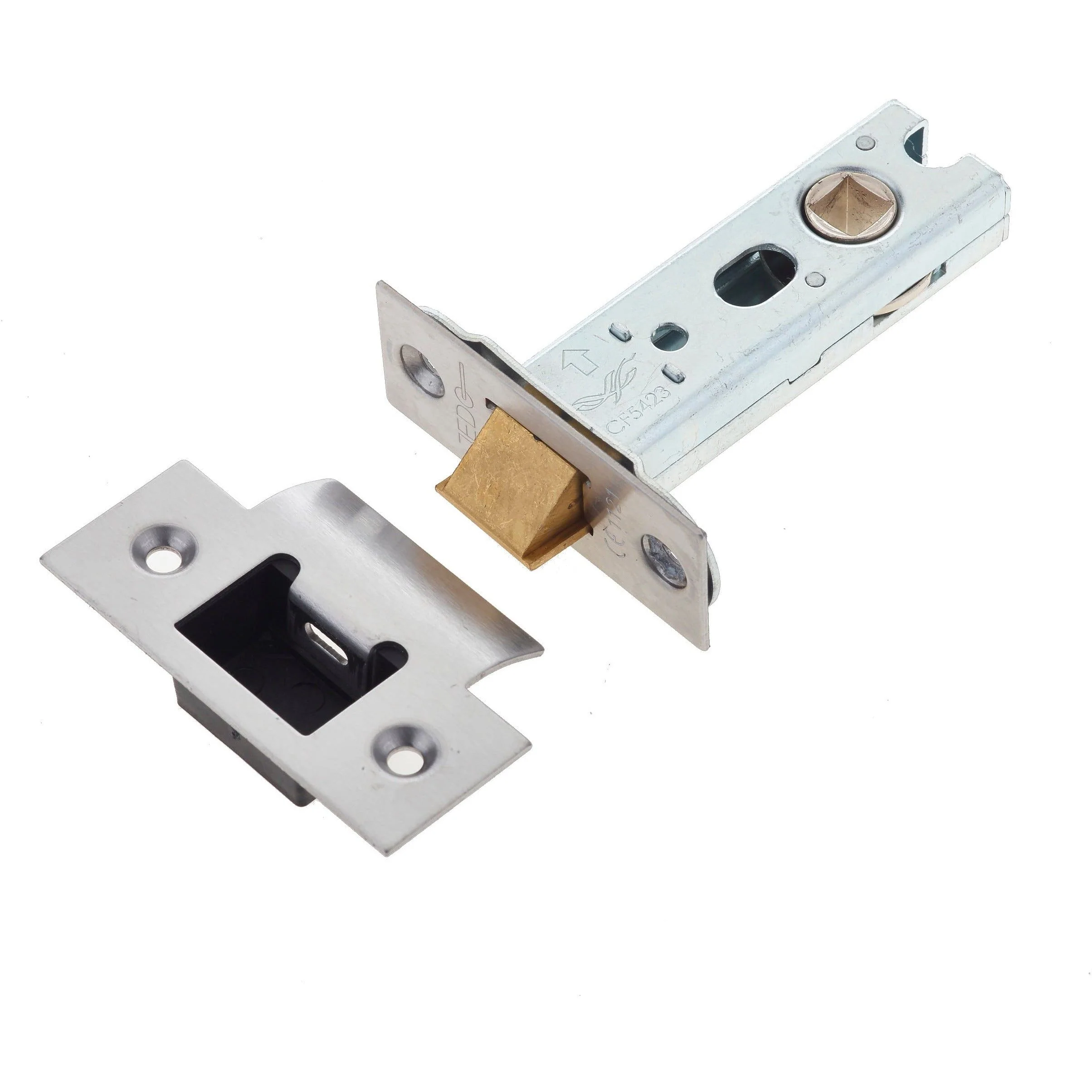 3 inch/78mm Tubular Latch Fire Rated Bolt Through - 57mm Backset - Satin Stainless Steel - Image 3