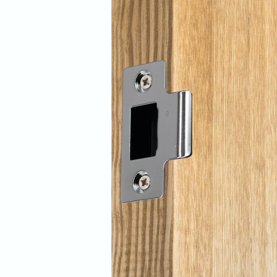 Tubular Latch Faceplate Strike Frame Keep and Dust Box - Polished Chrome - Image 4