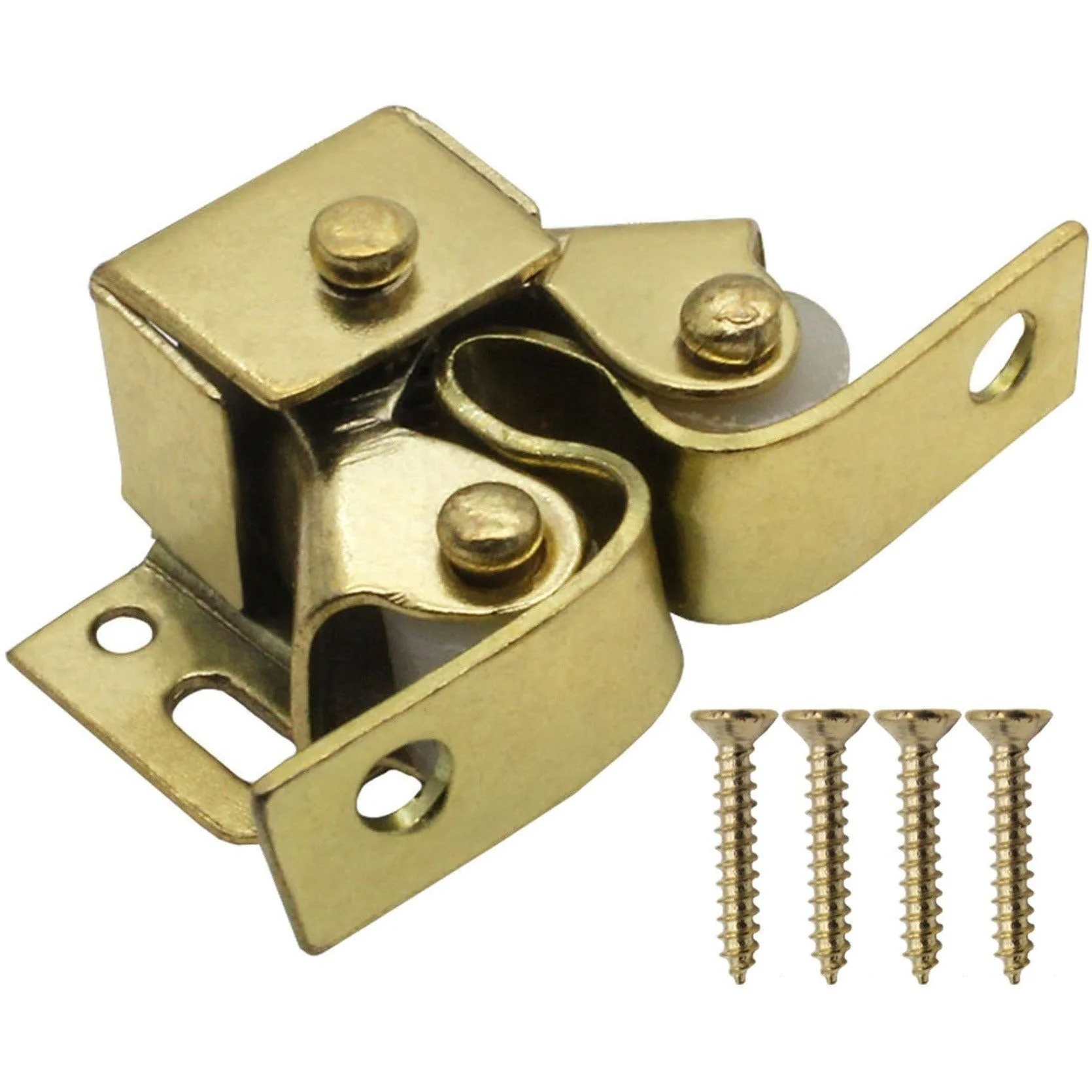 Twin Roller Catch - 32 x 14.5mm - Brass Plated - Pack of 4 - Image 2