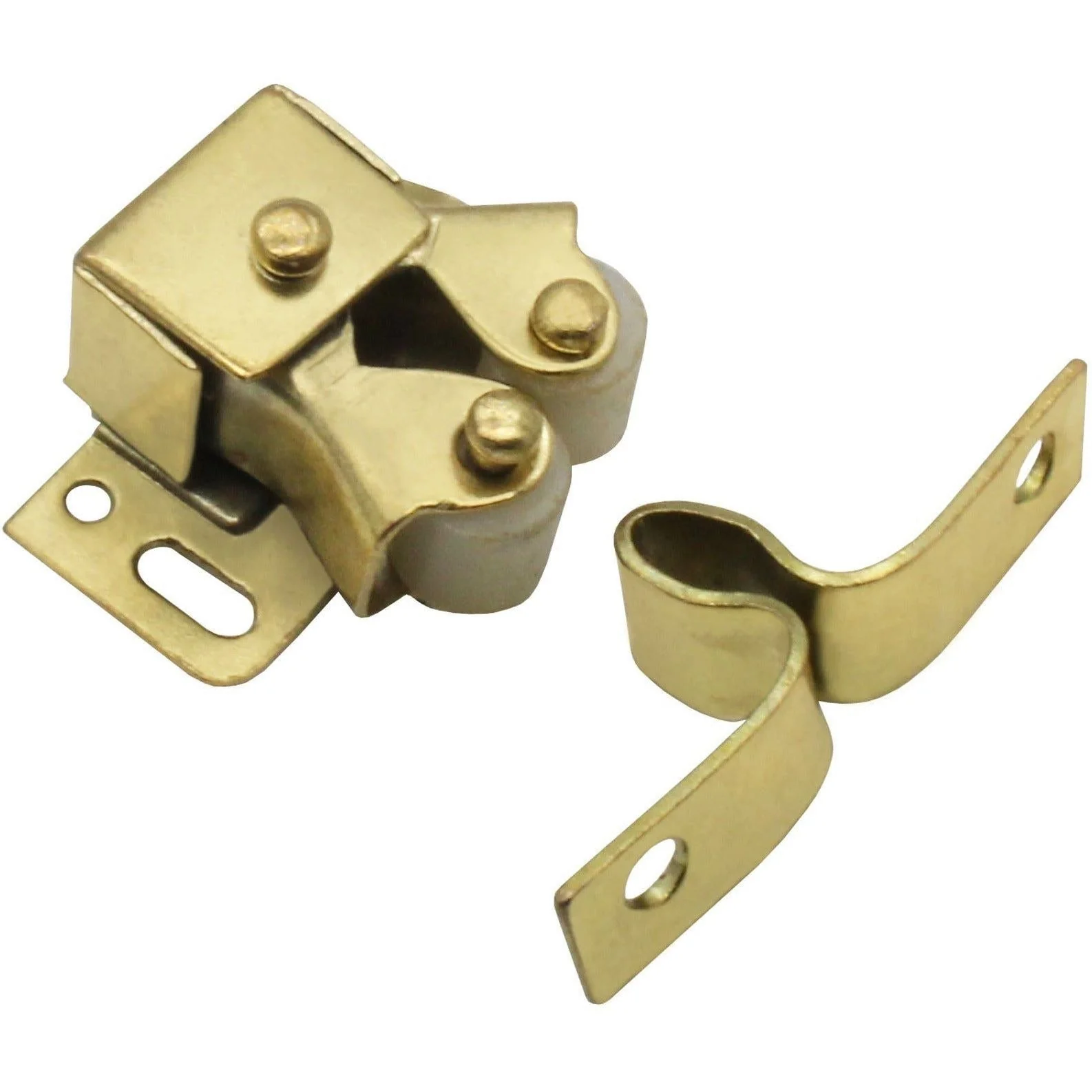 Twin Roller Catch - 32 x 14.5mm - Brass Plated - Pack of 4 - Image 3