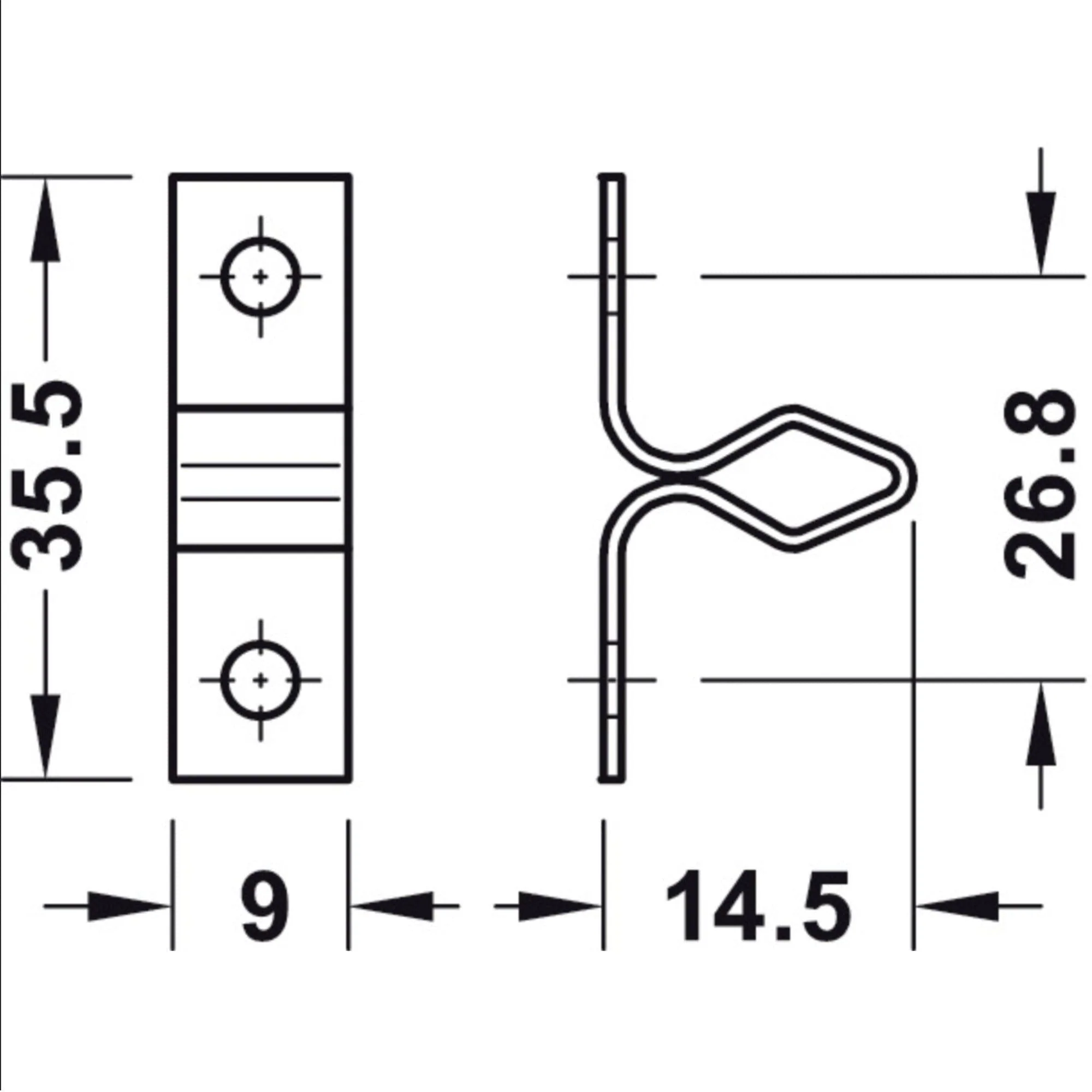Twin Roller Catch - 32 x 14.5mm - Brass Plated - Pack of 4 - Image 5