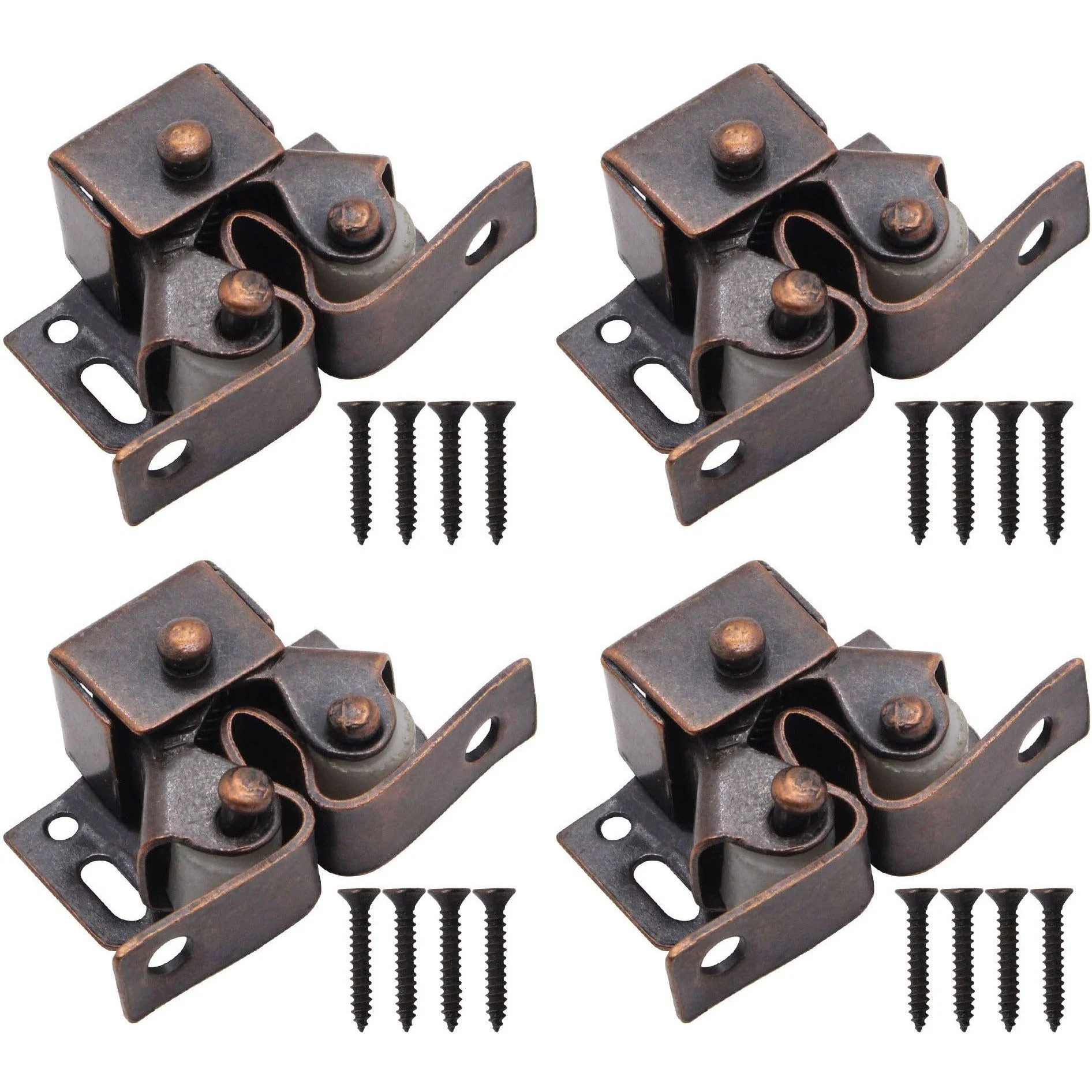 Twin Roller Catch - 32 x 14.5mm - Bronze - Pack of 4