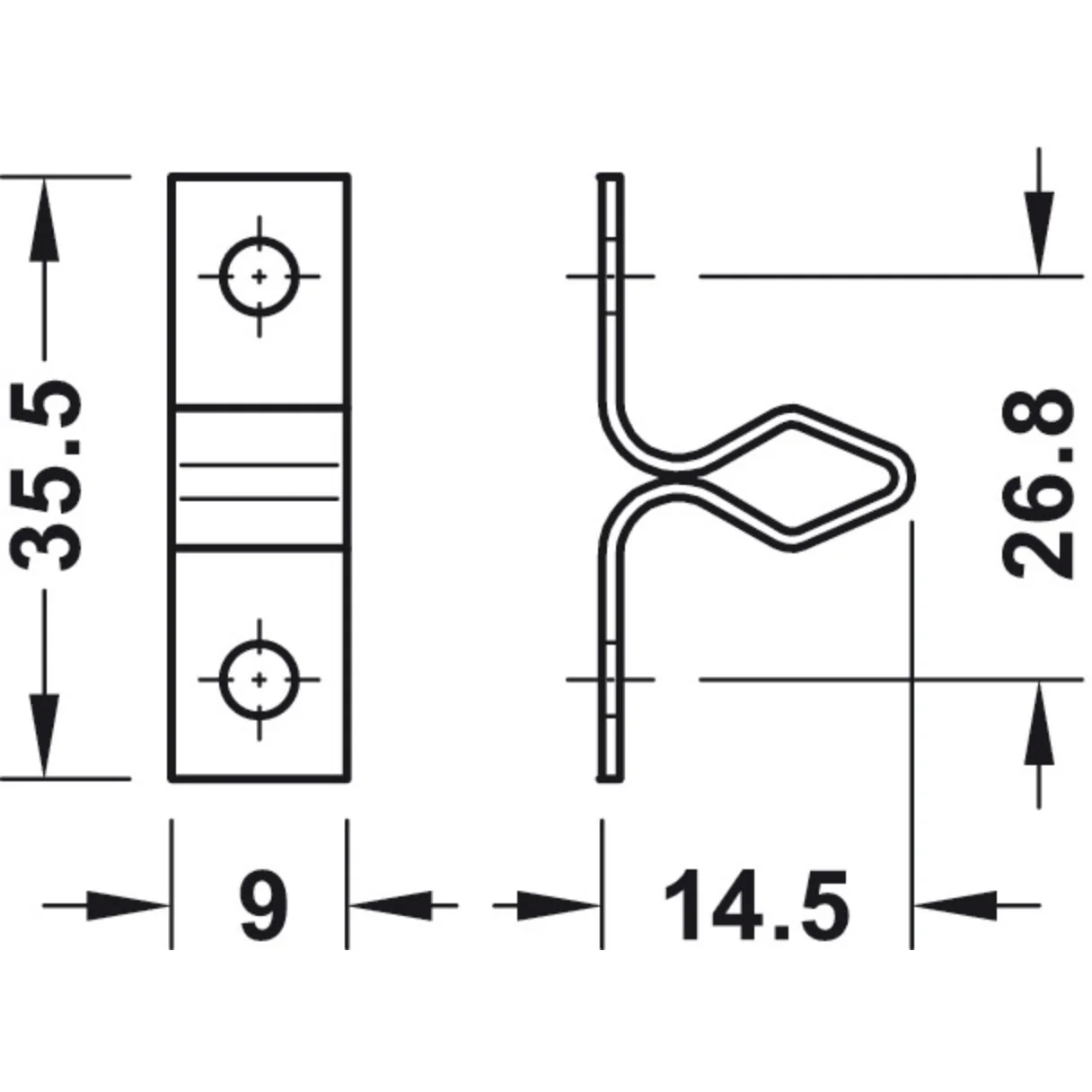 Twin Roller Catch - 32 x 14.5mm - Zinc Plated - Pack of 4 - Image 4