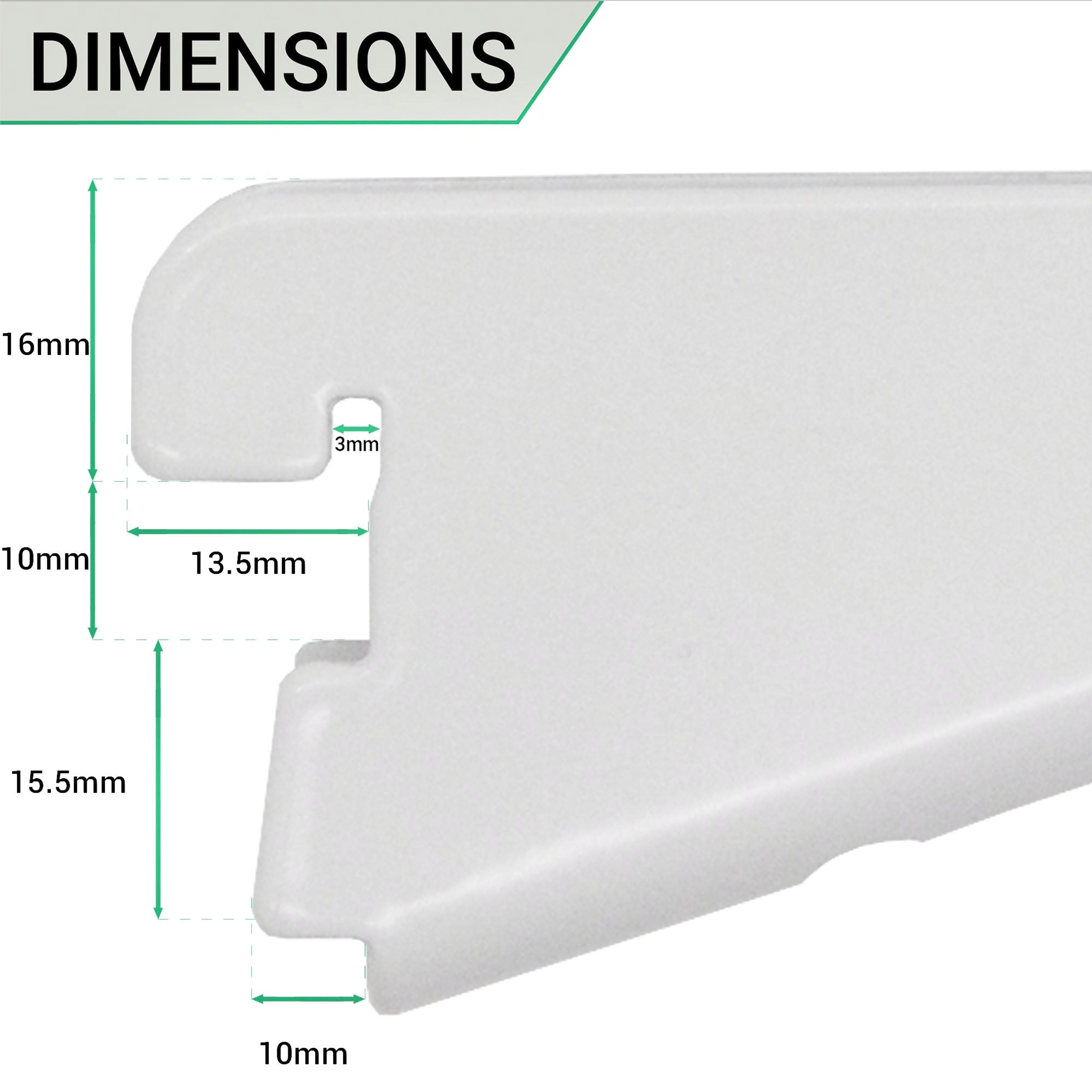 Twin Slot Shelving - Bracket - White - 120mm - Image 3