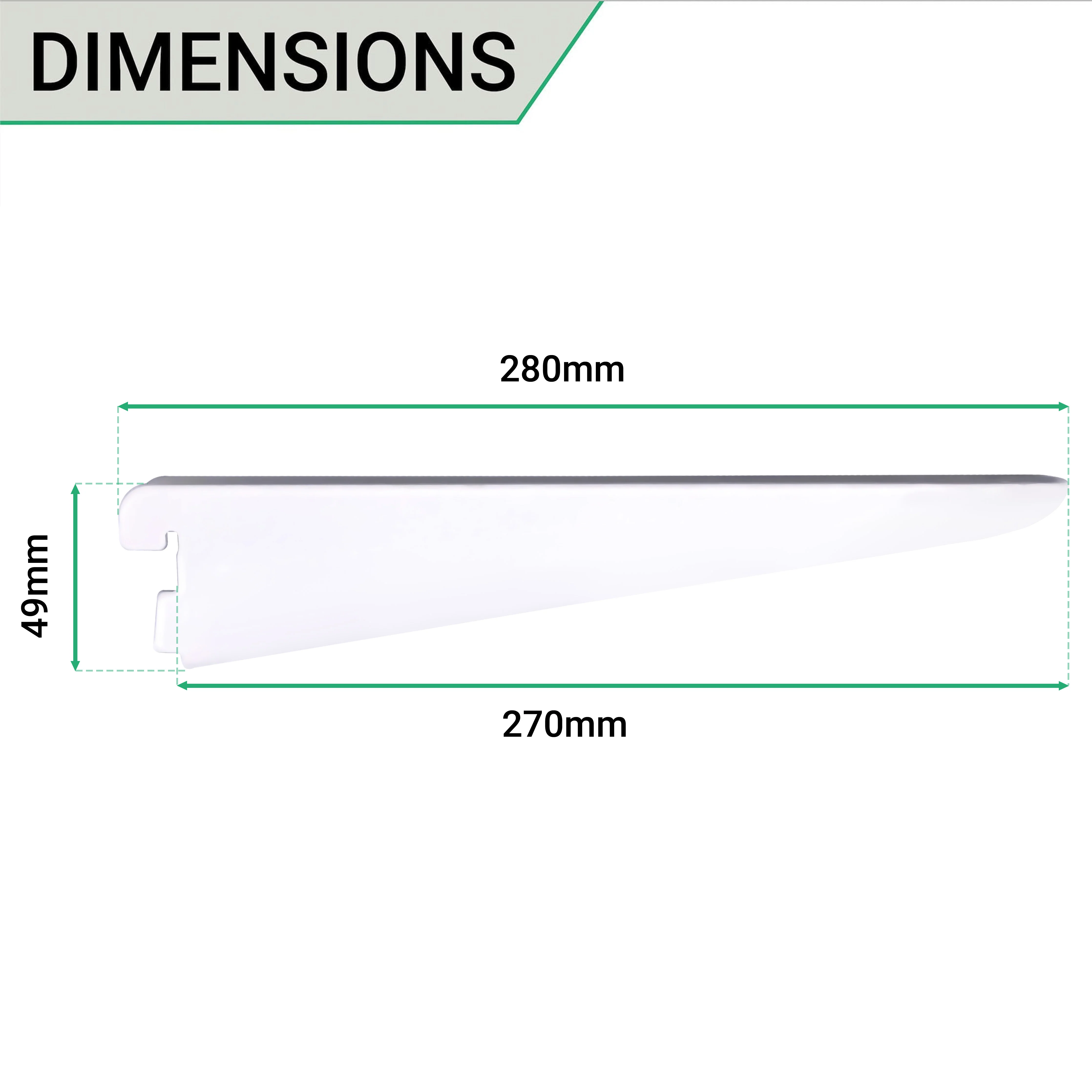 Twin Slot Shelving - Bracket - White - 270mm - Image 4