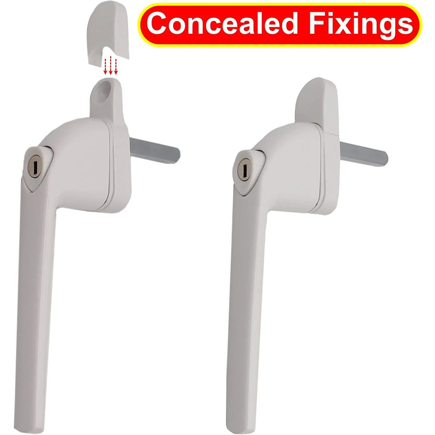 uPVC Universal Window Handle Mila Hero Espagnolette Inline - White - 40mm Pin - Image 5