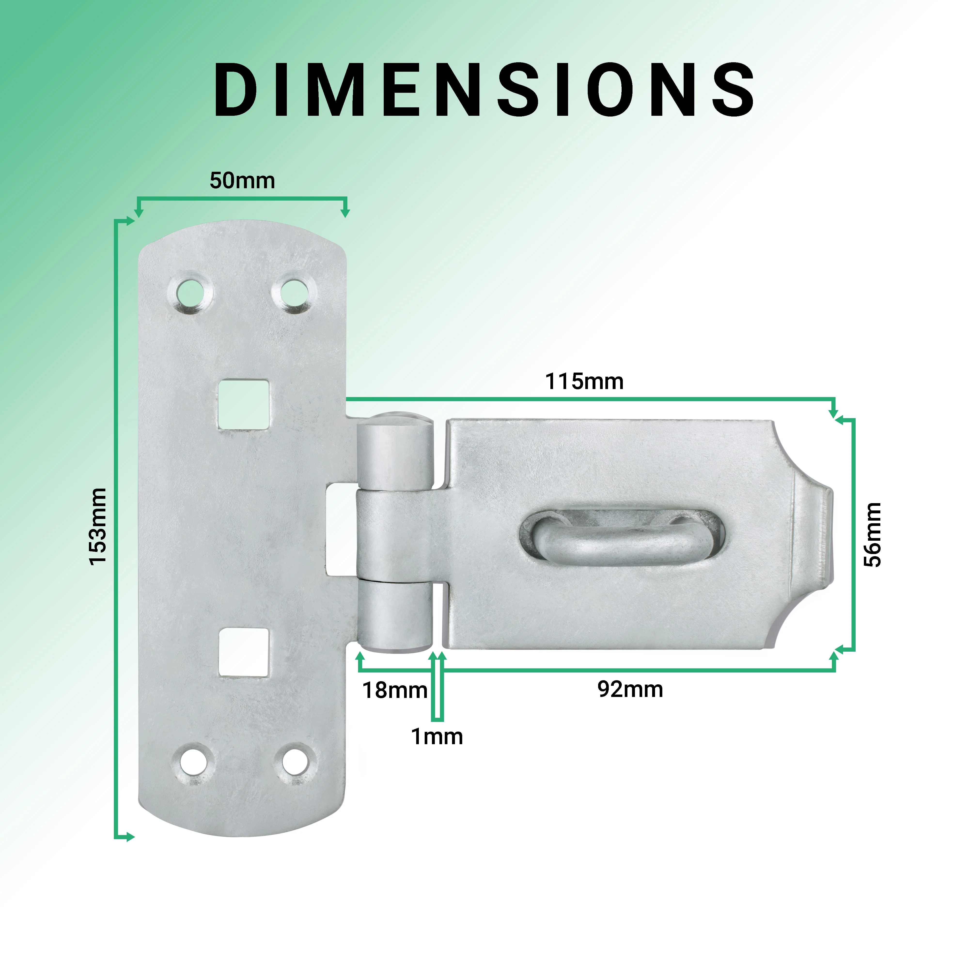 Vertical Hasp & Staple - 6" - Galvanised - Image 2